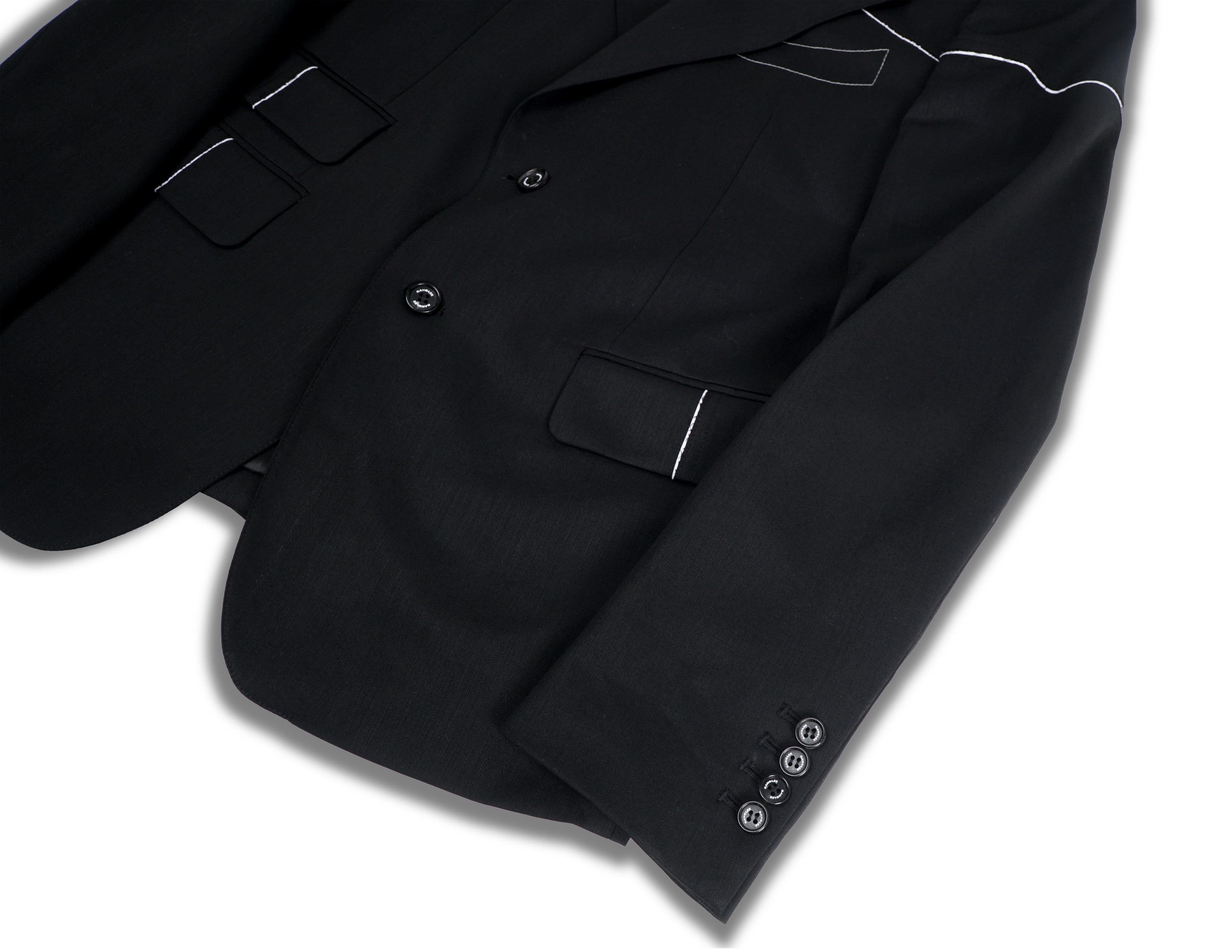 BLACK ROCKSTAR BLAZER IN MERINO WOOL (AUSTRALIA FABRIC)