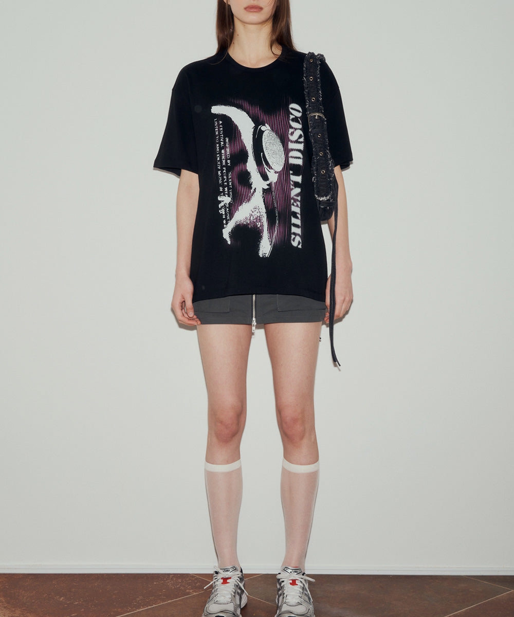 SILENT DISCO OVERSIZED TOP (BLACK)