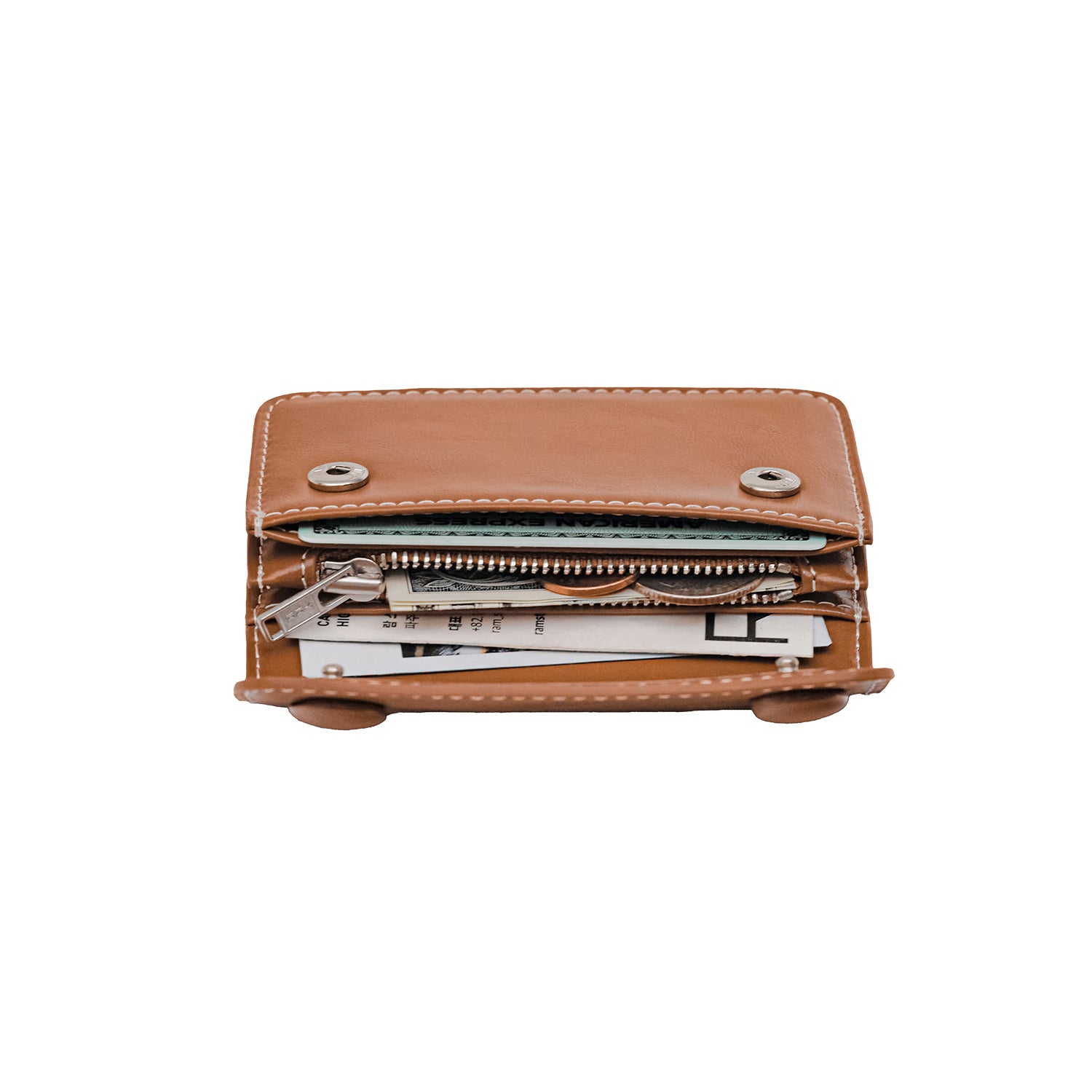 DOT Accordion Coin & Card Wallets cognac wood