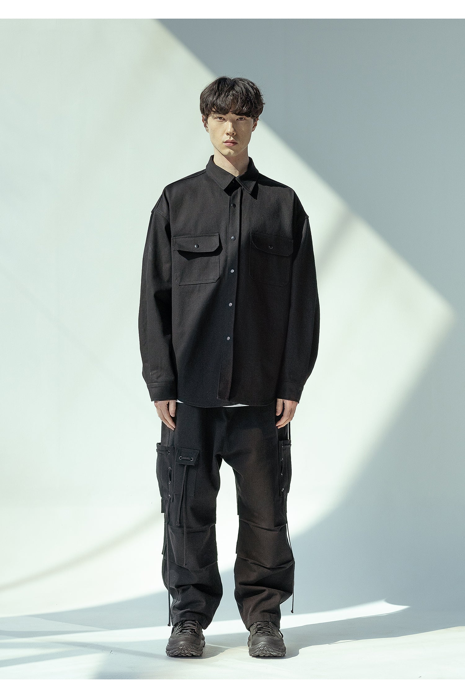 CABLE OVERSIZED HARD COTTON SHIRTS