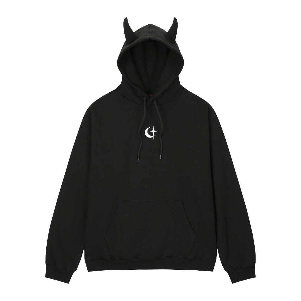 0 5 devil hoodie - BLACK