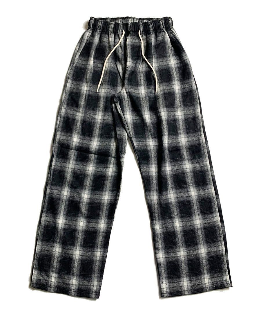 wide tartan check banding pants