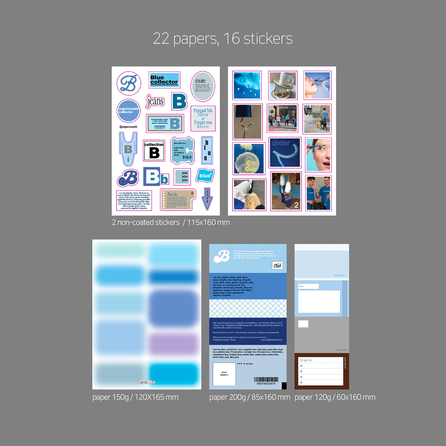 oab tone pack blue / scrap sticker set