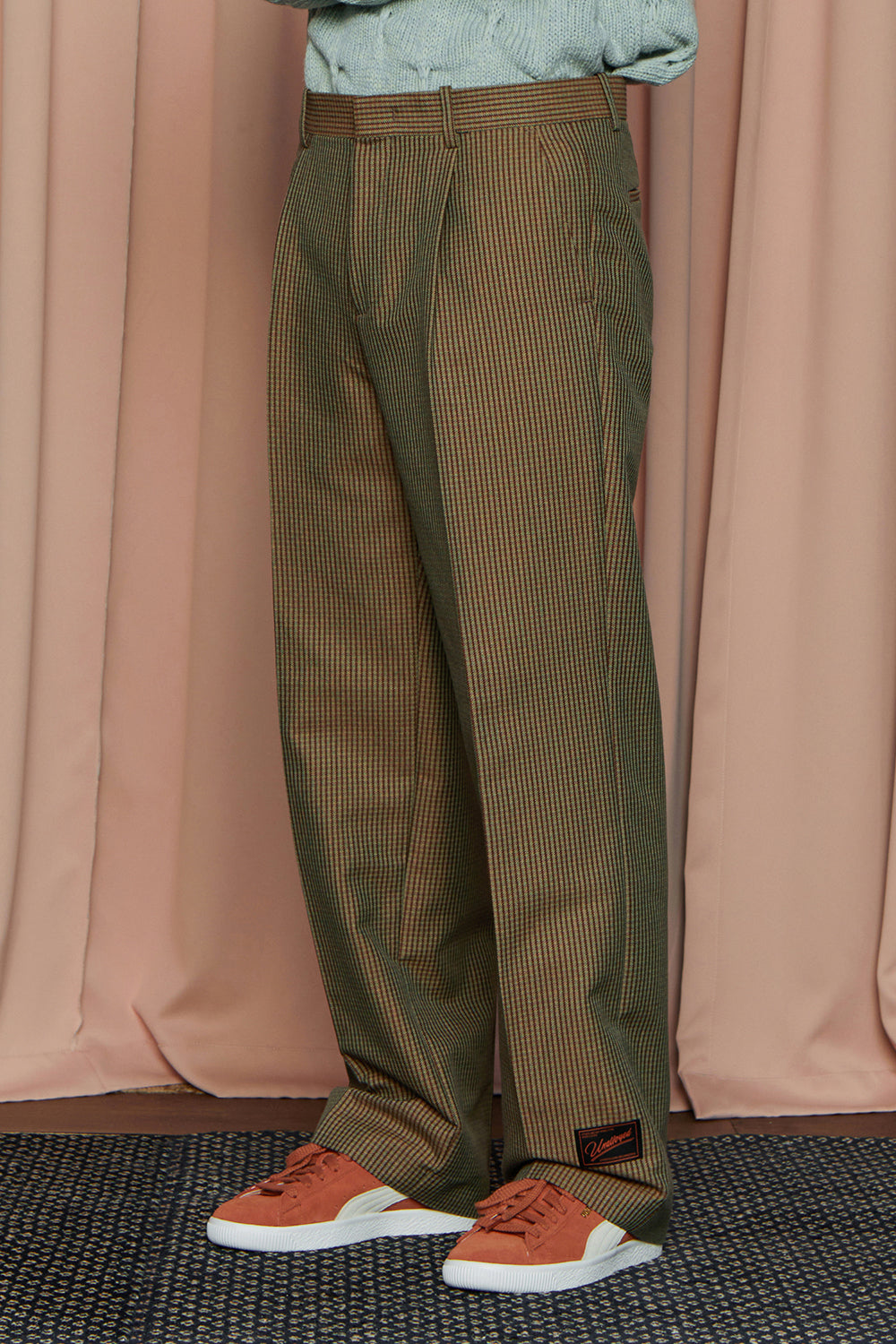 HOUND TOOTH CHECK PANTS / BROWN&GREEN