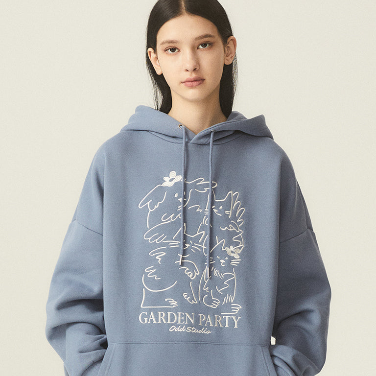 GARDEN PARTY DRAWING OVERFIT HOODIE - 6COLOR