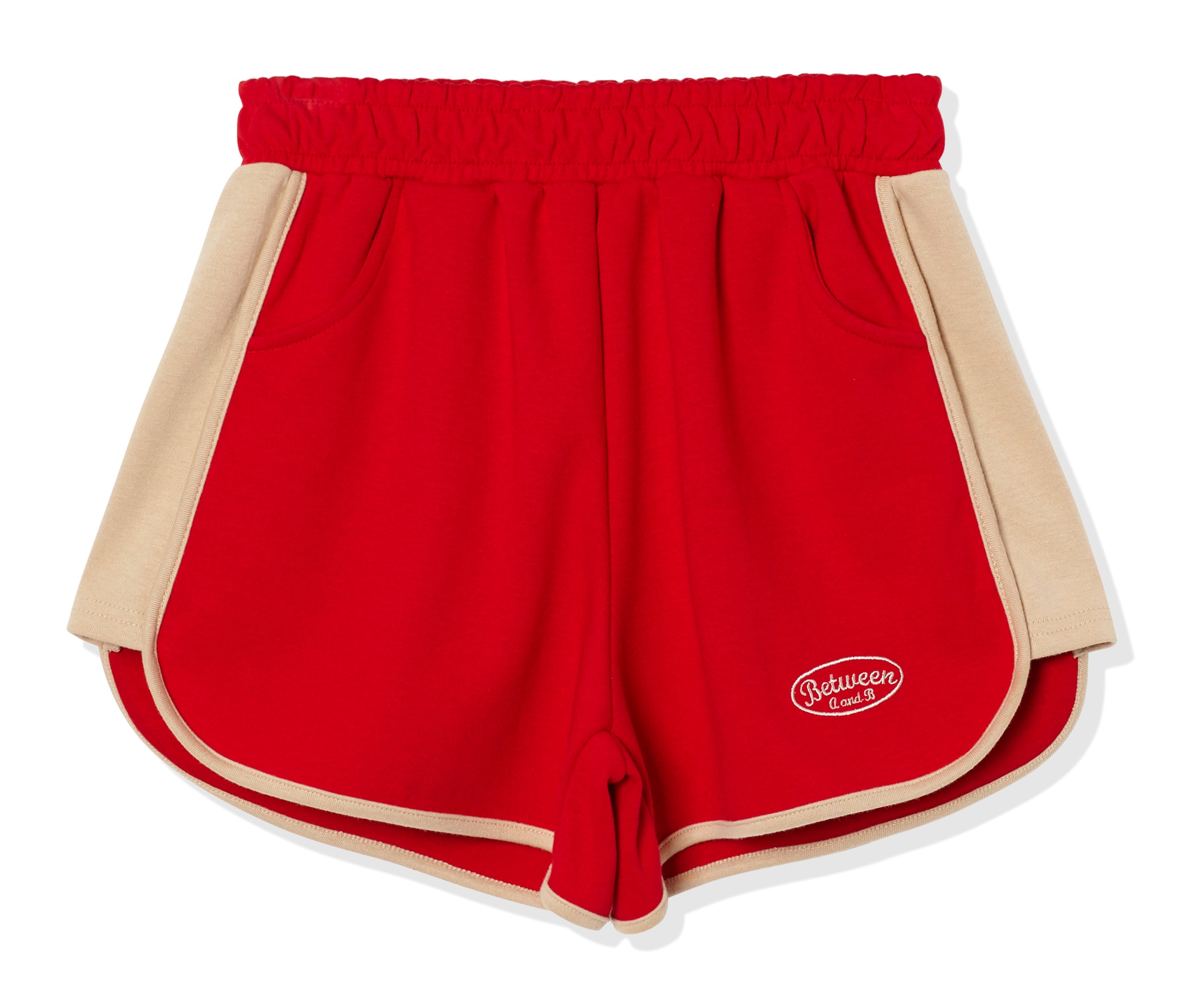 COLOR BLOCK JERSEY SHORTS_RED