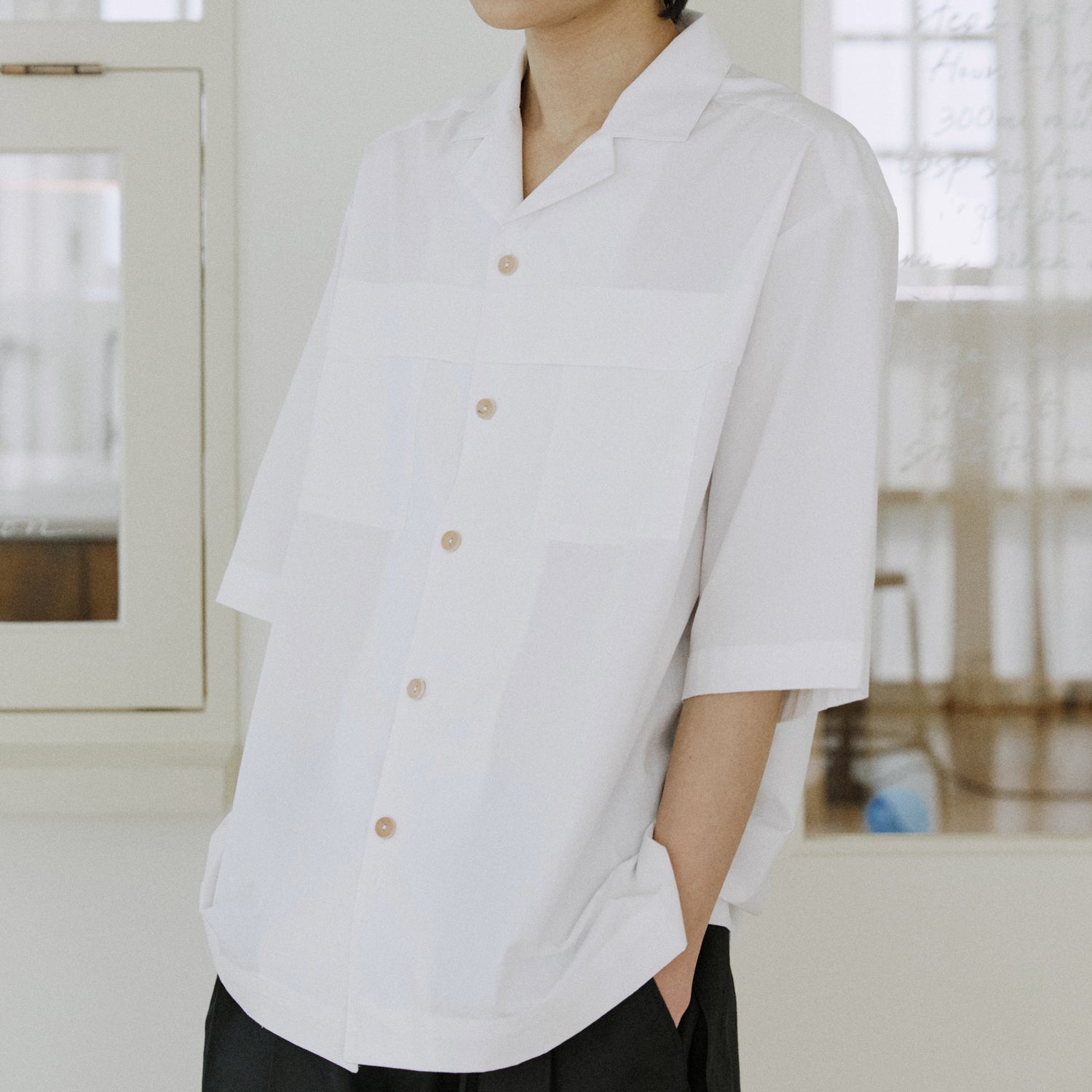 unisex folding shirts white