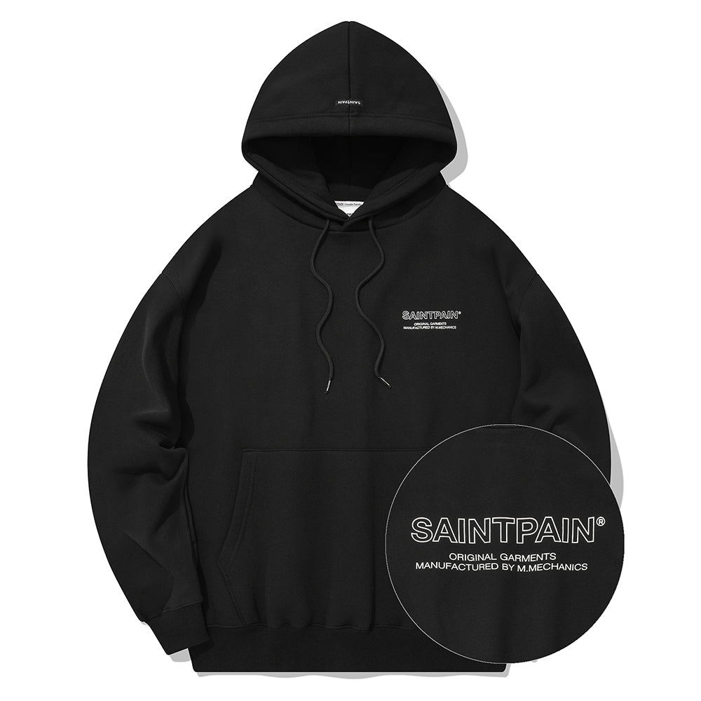 SP OUTLINE LOGO HOOD-BLACK