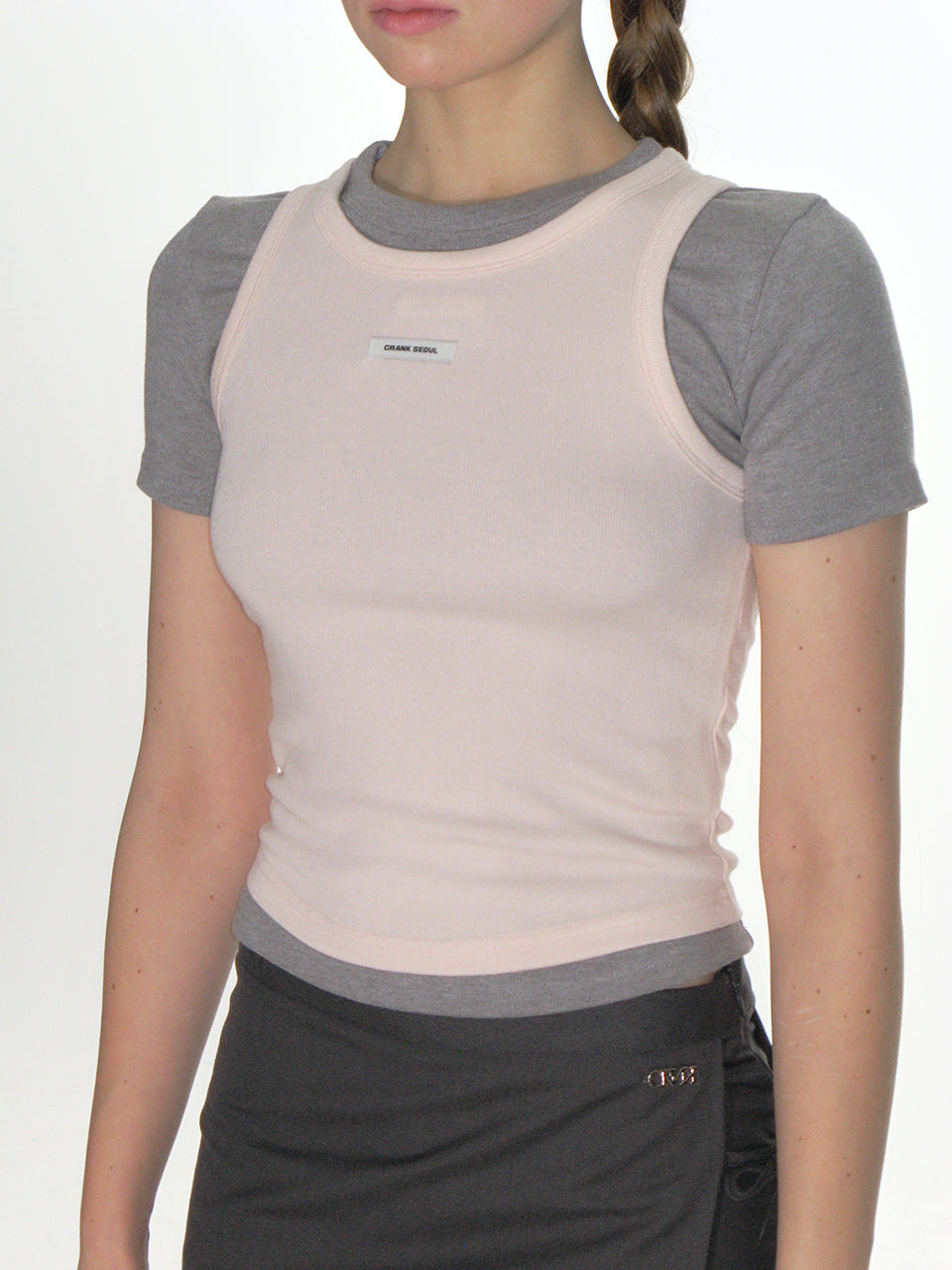 CREW NECK SLEEVELESS TOP_PINK