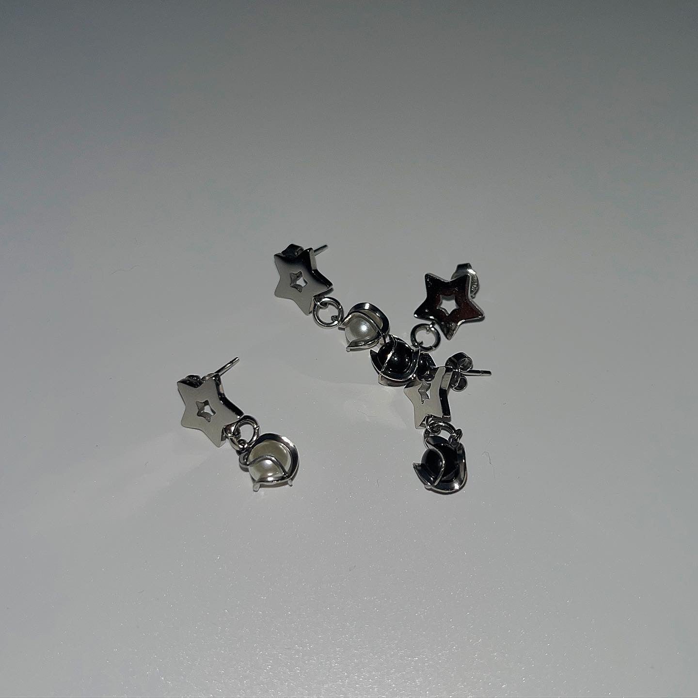 Catseye star earring (2color)