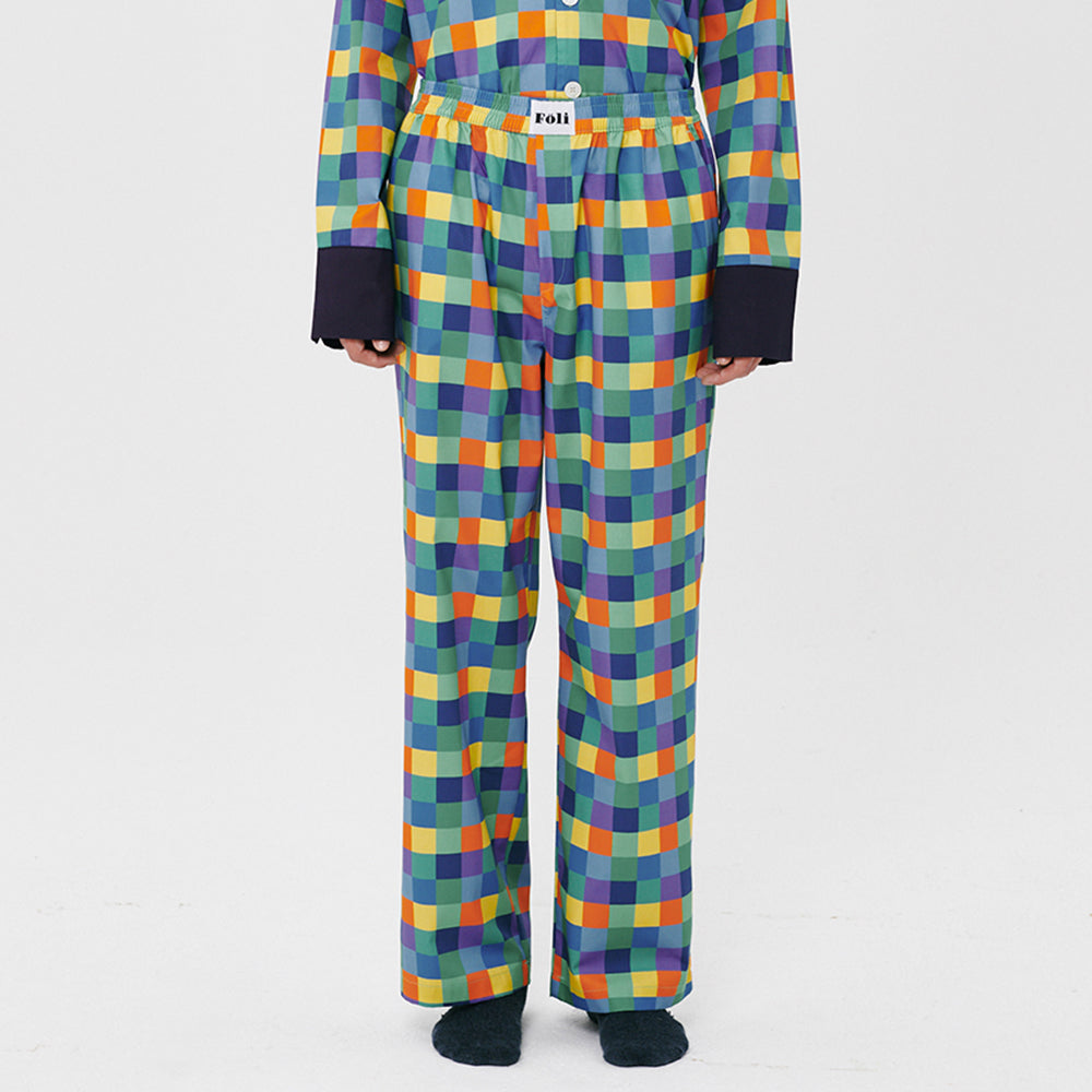 (M) Cheerful Grid PJ Pants