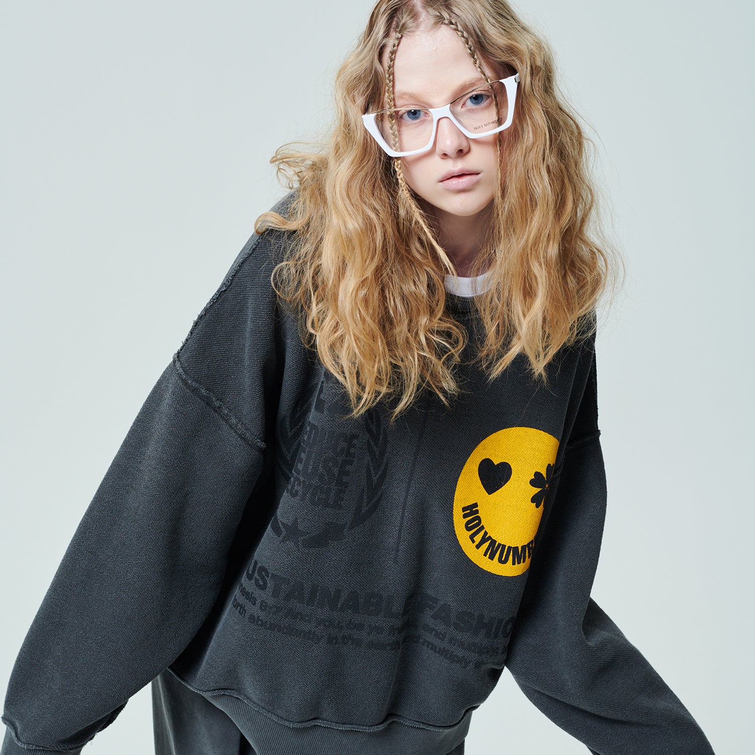 REVERSIBLE PIGMENT ANABADA SWEATSHIRT_CHARCOAL