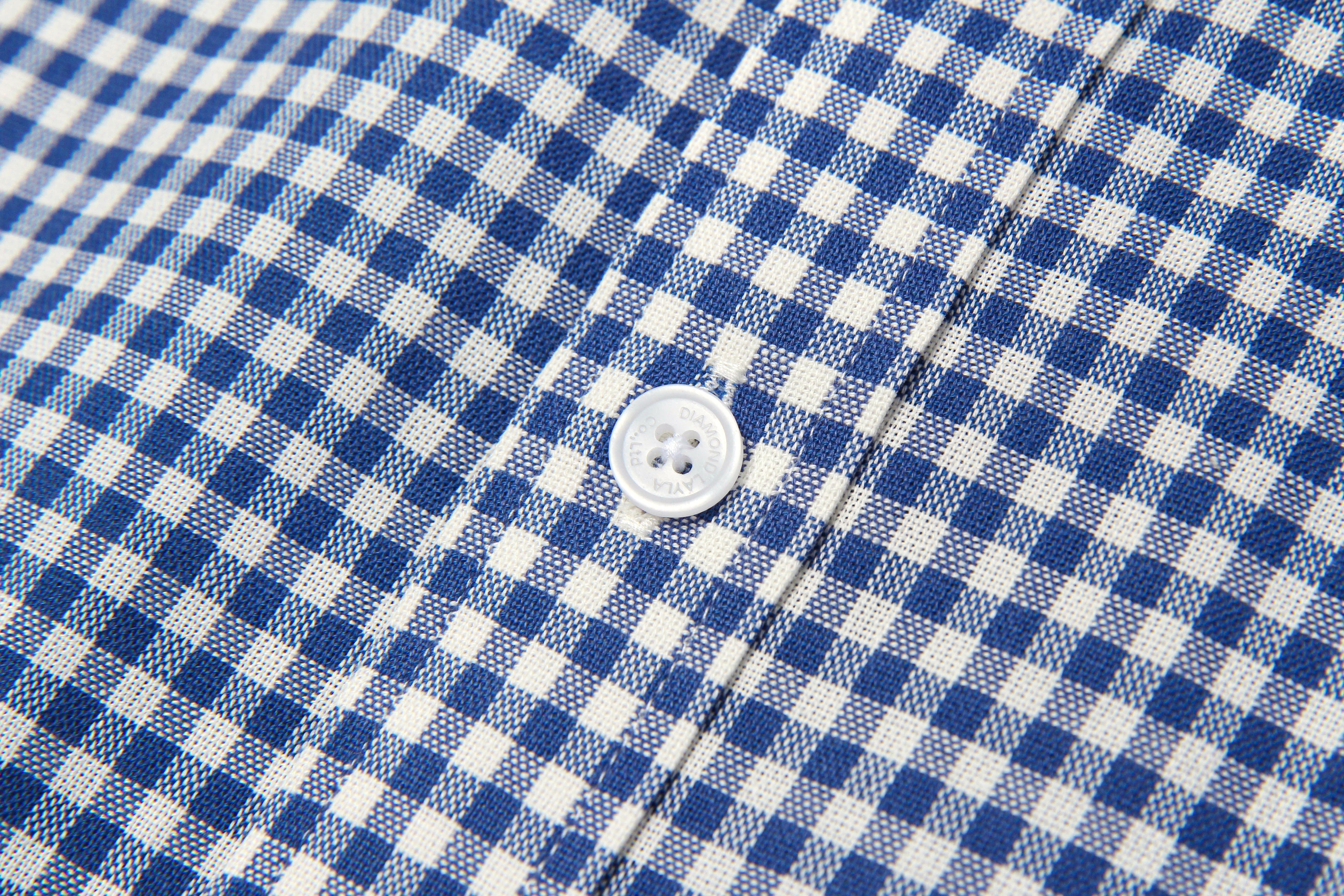 Gingham Check shirt S101 Blue