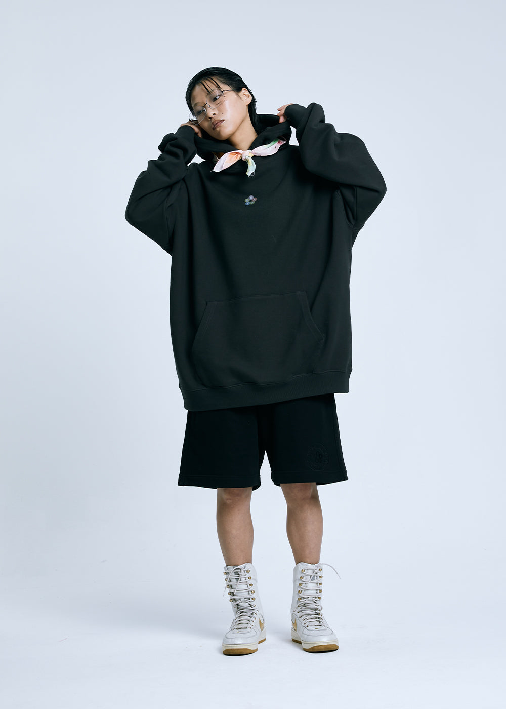 FLOWER BALL HOODIE_BLACK