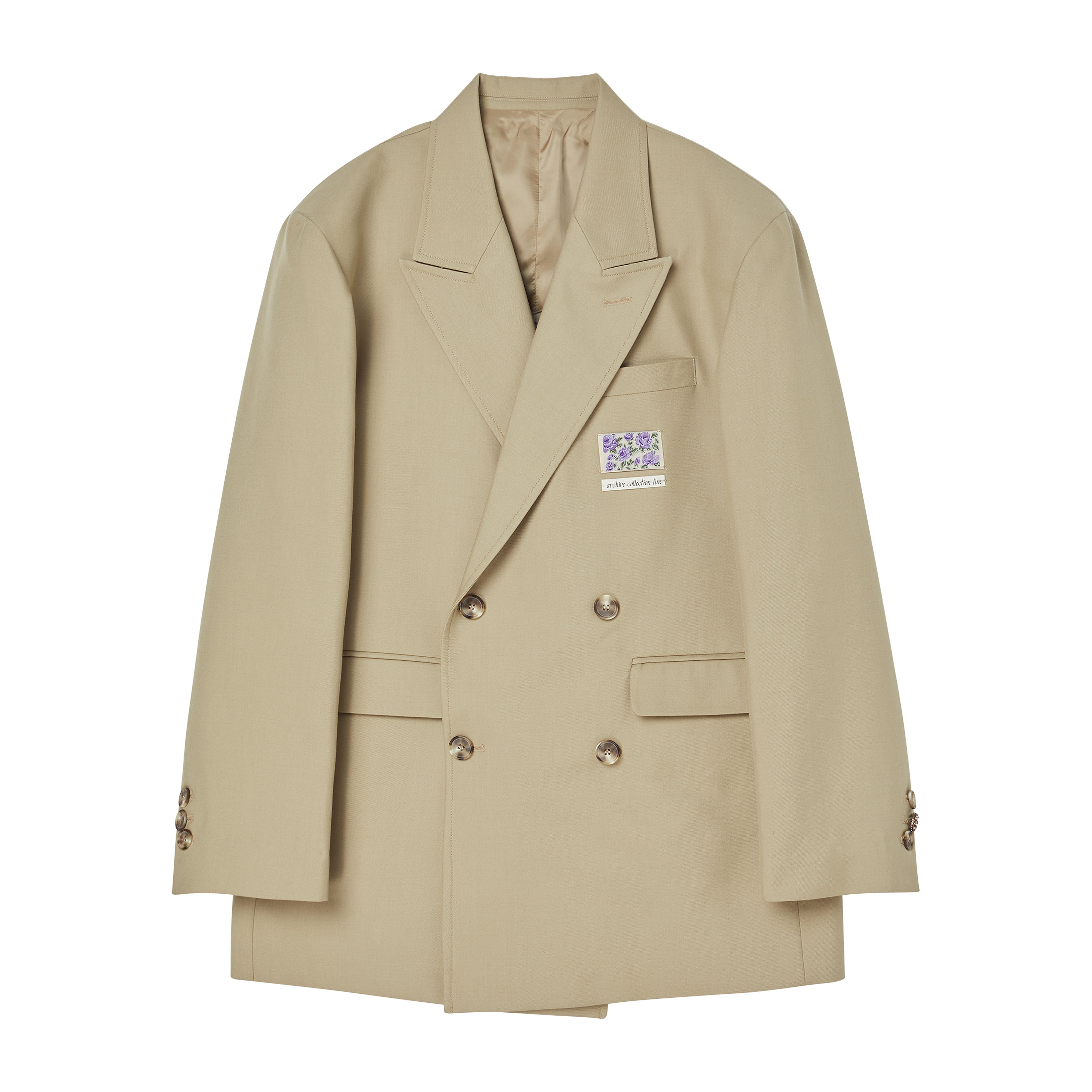 [COLLECTION LINE] ARCHIVE DOUBLE-FACE FABRIC CLASSIC LONG JACKET BEIGE