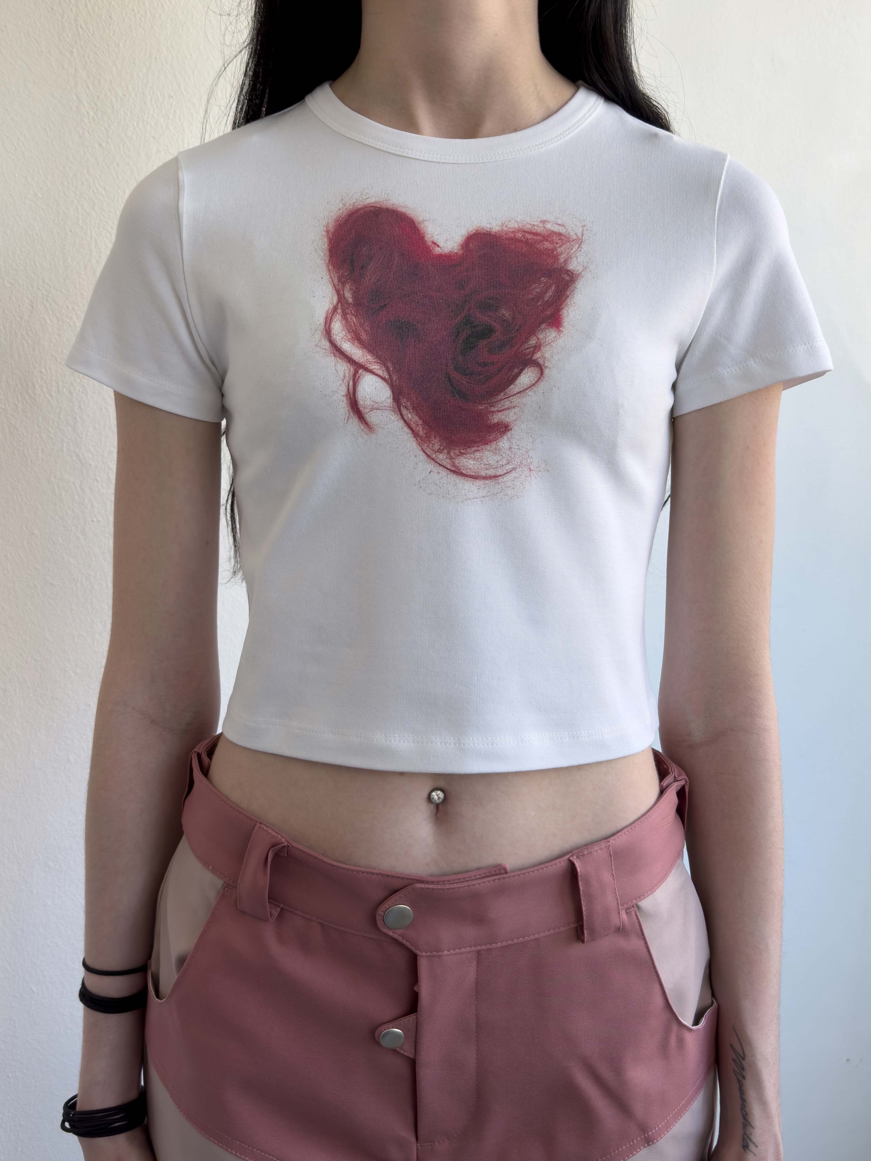 Heart Hair Tee WHITE A