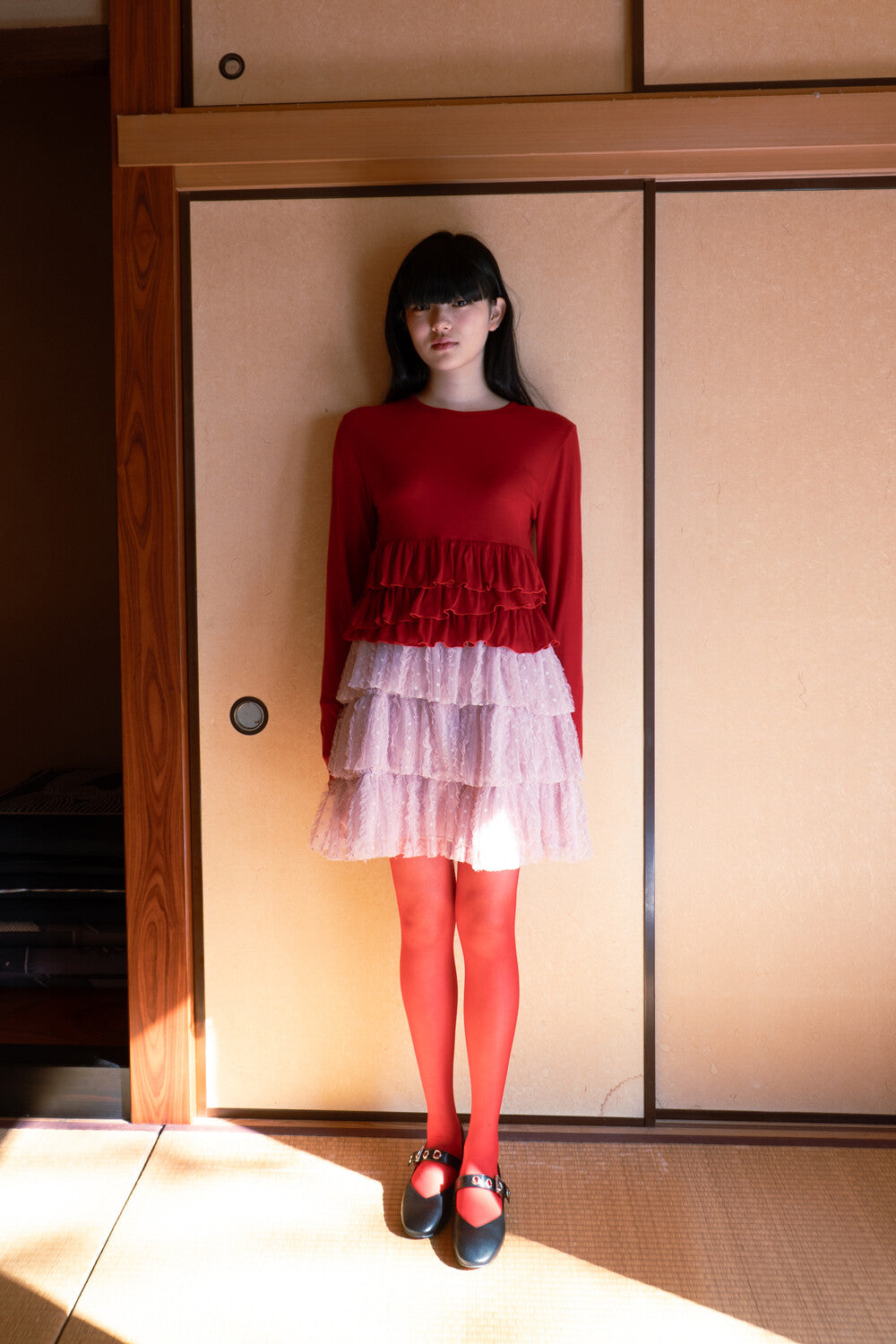 Frill top, red