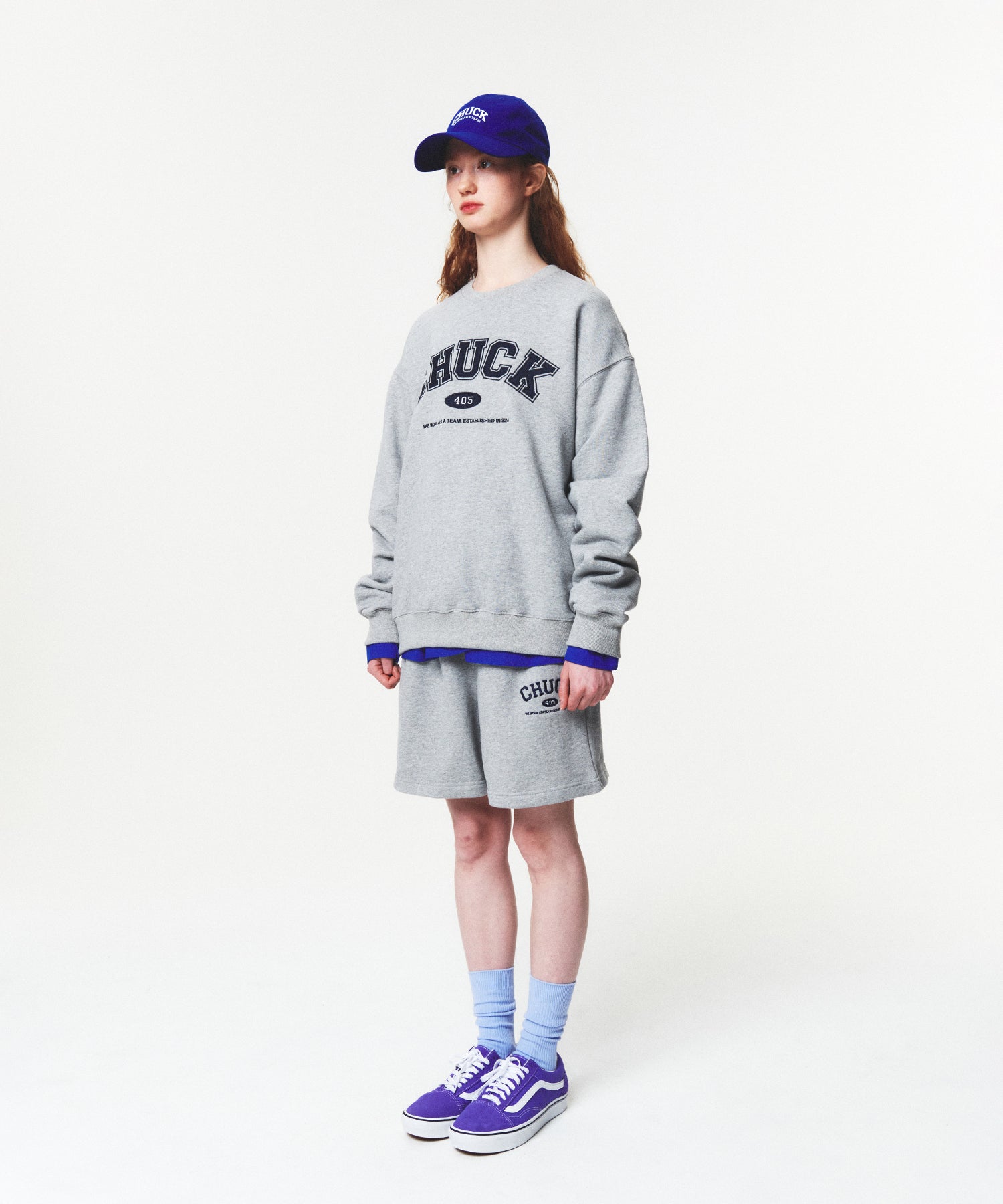 CHUCK アプリケアーチロゴスウェットシャツ / CHUCK APPLIQUE ARCH LOGO SWEATSHIRT (GRAY)