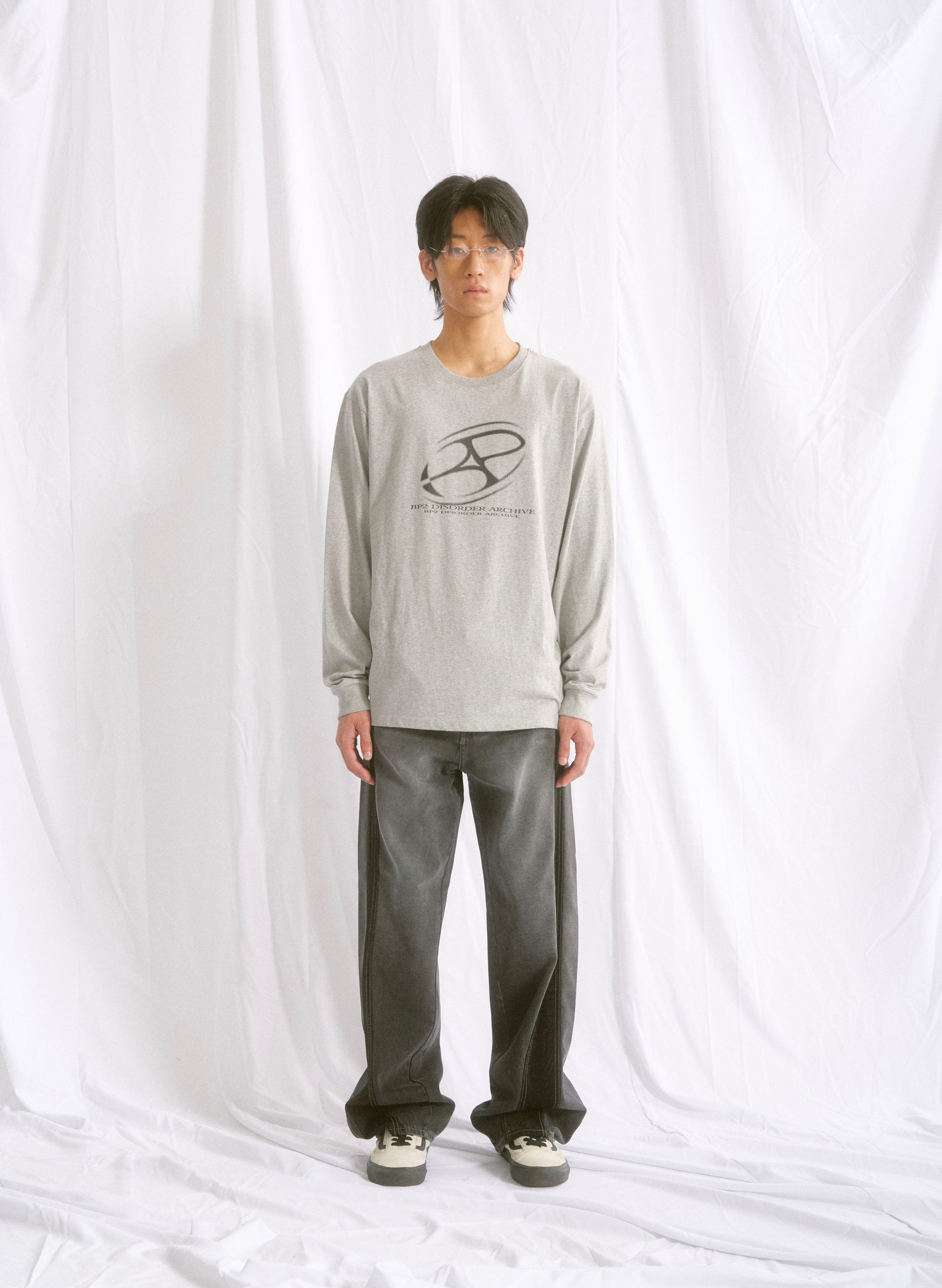 BIG GRAPHIC LOGO LONG SLEEVE MELANGE GREY