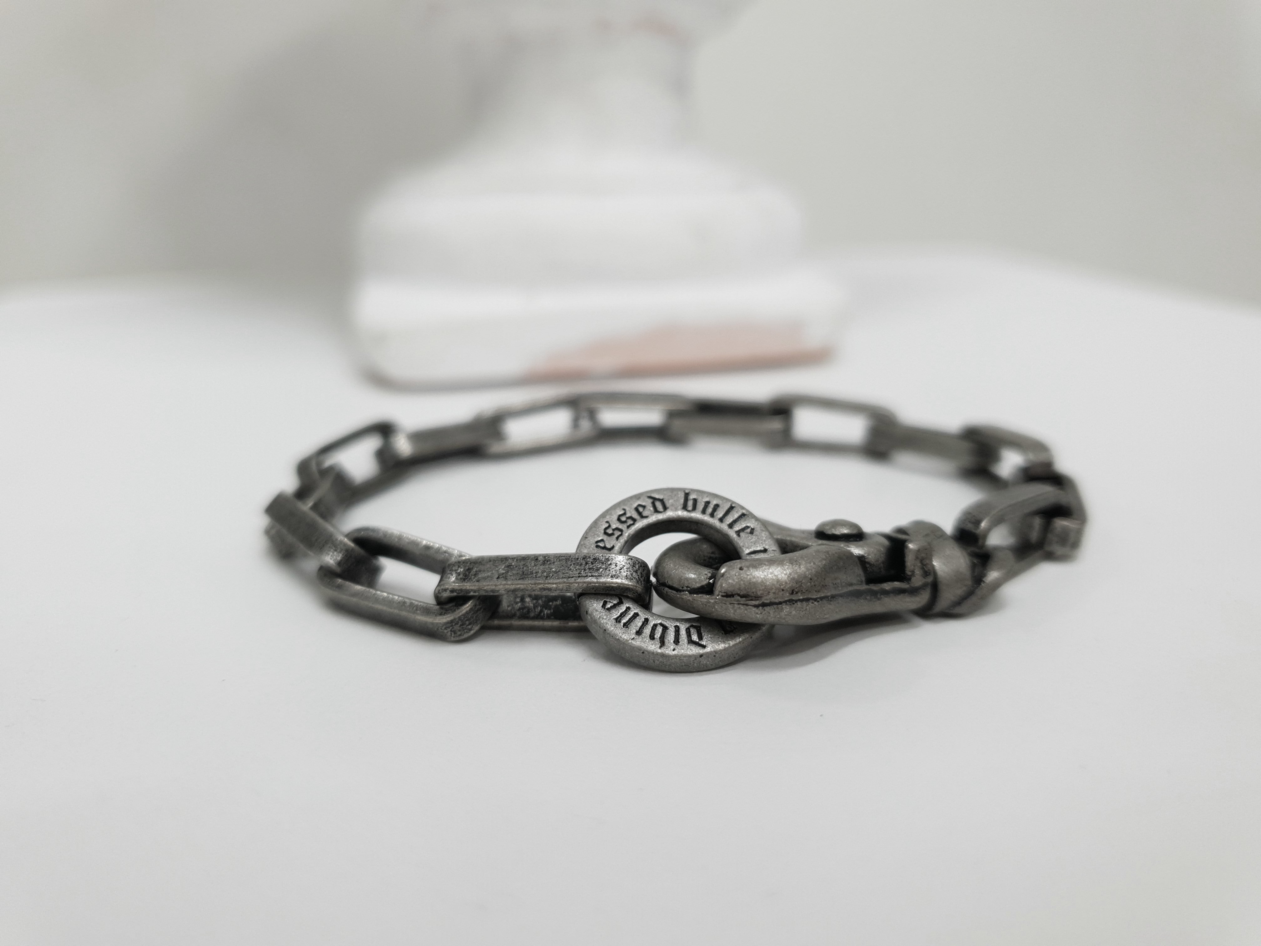 [BLESSEDBULLET]6mm BOX chain bracelet_dark silver