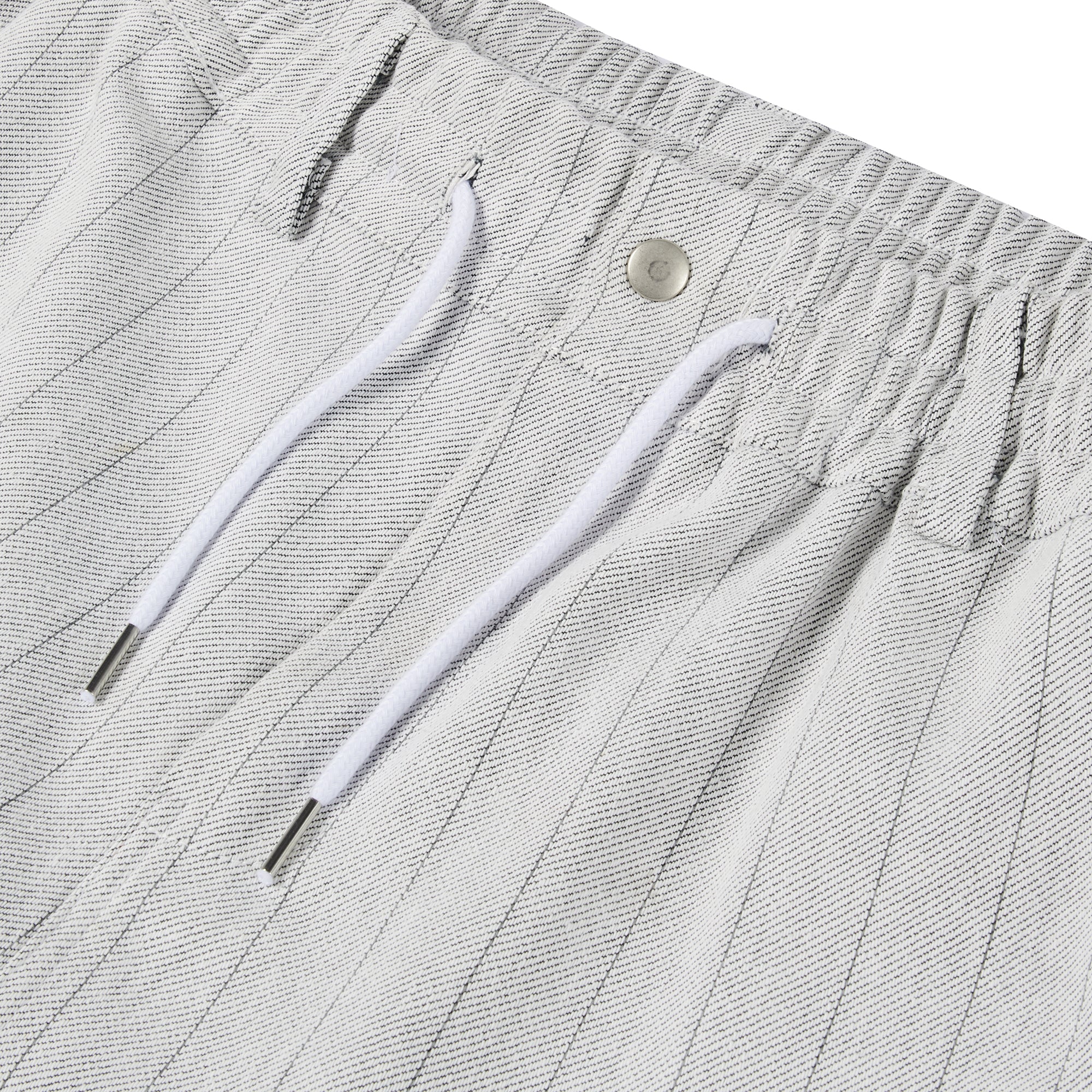 Stripe parachute denim Pants White