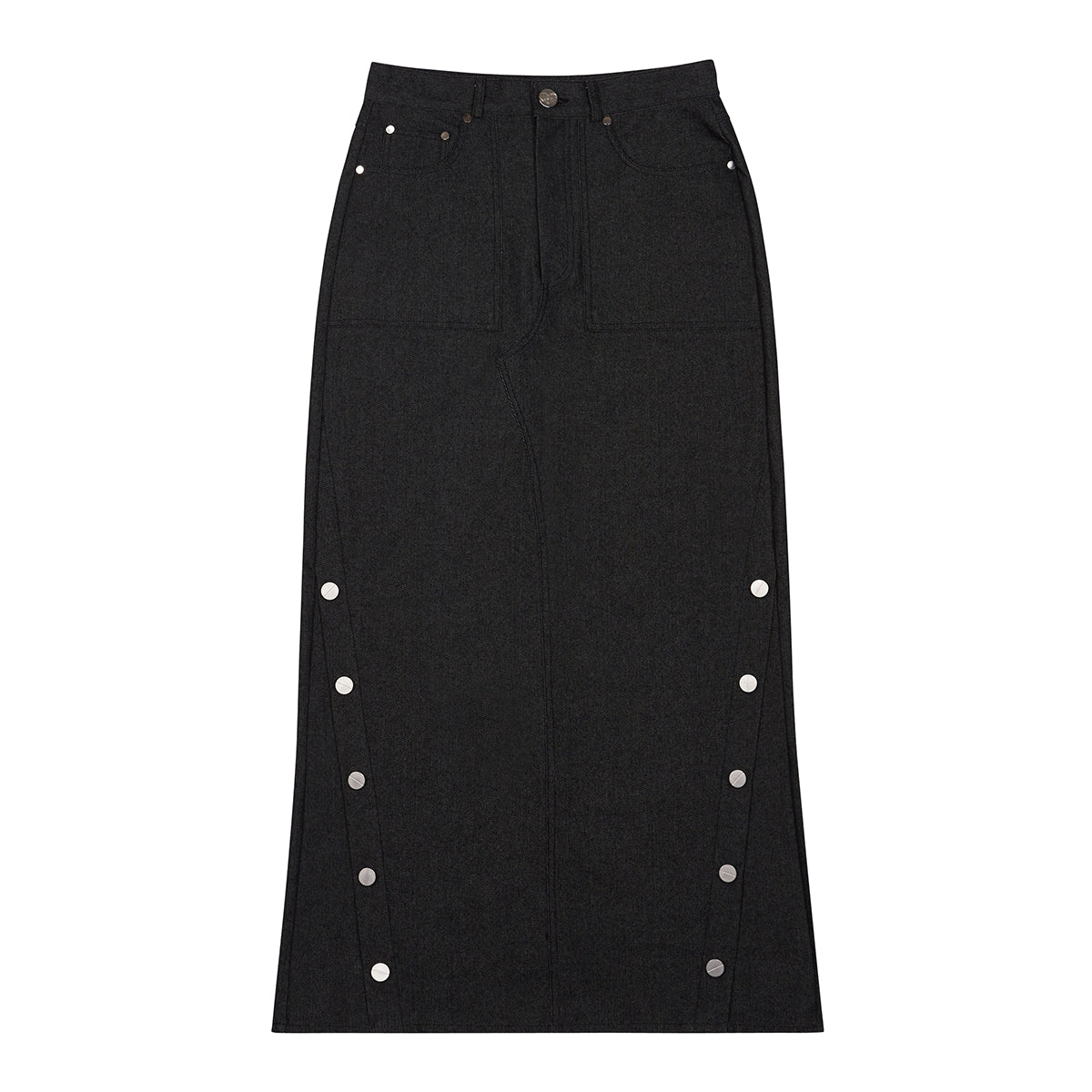 CH BUTTON SKIRT (BLACK)