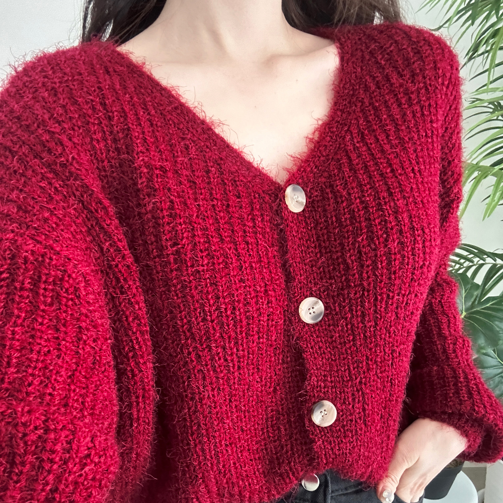 Mohair crop cardigan