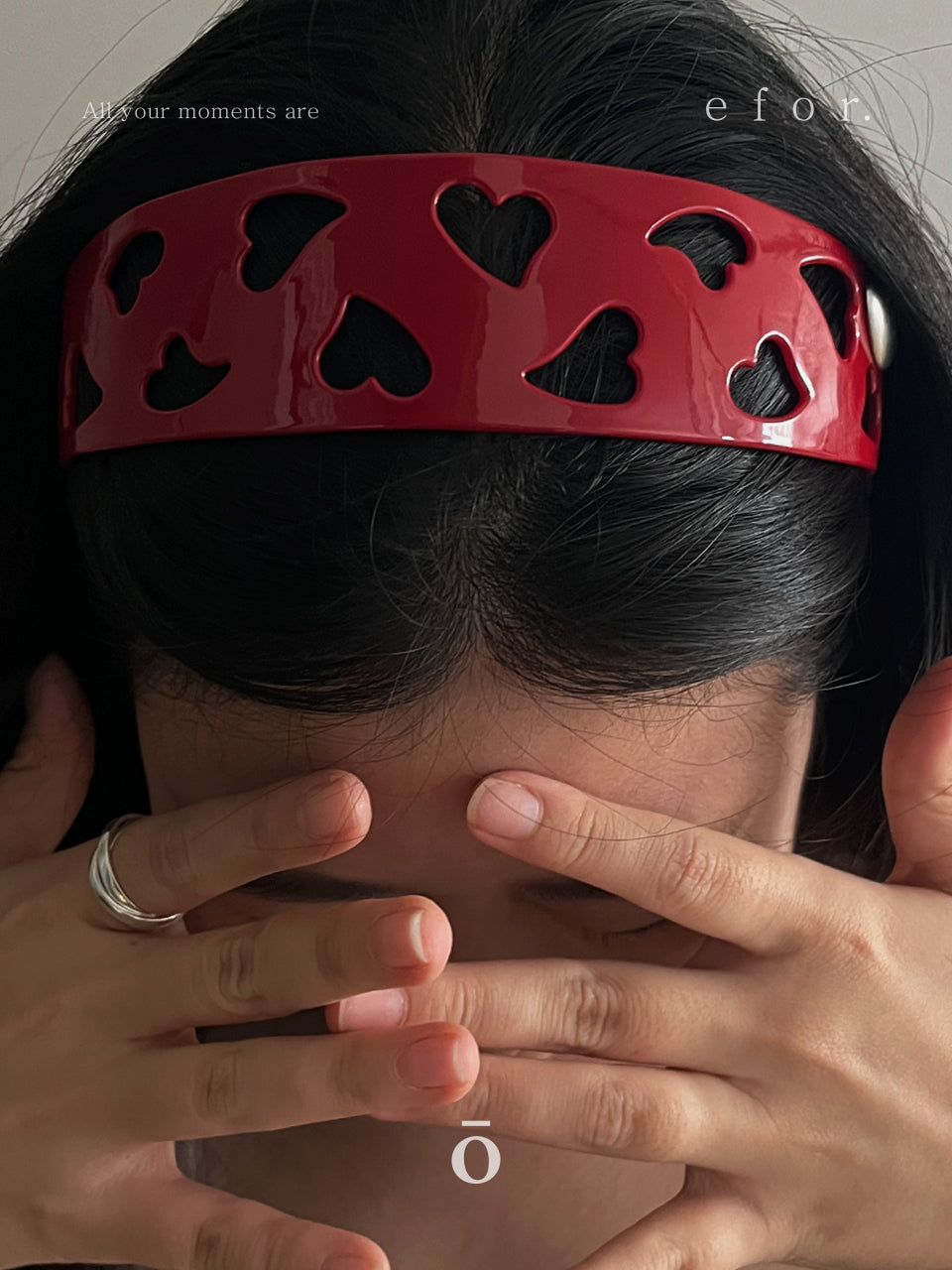 Logo Button Punching Heart Headband