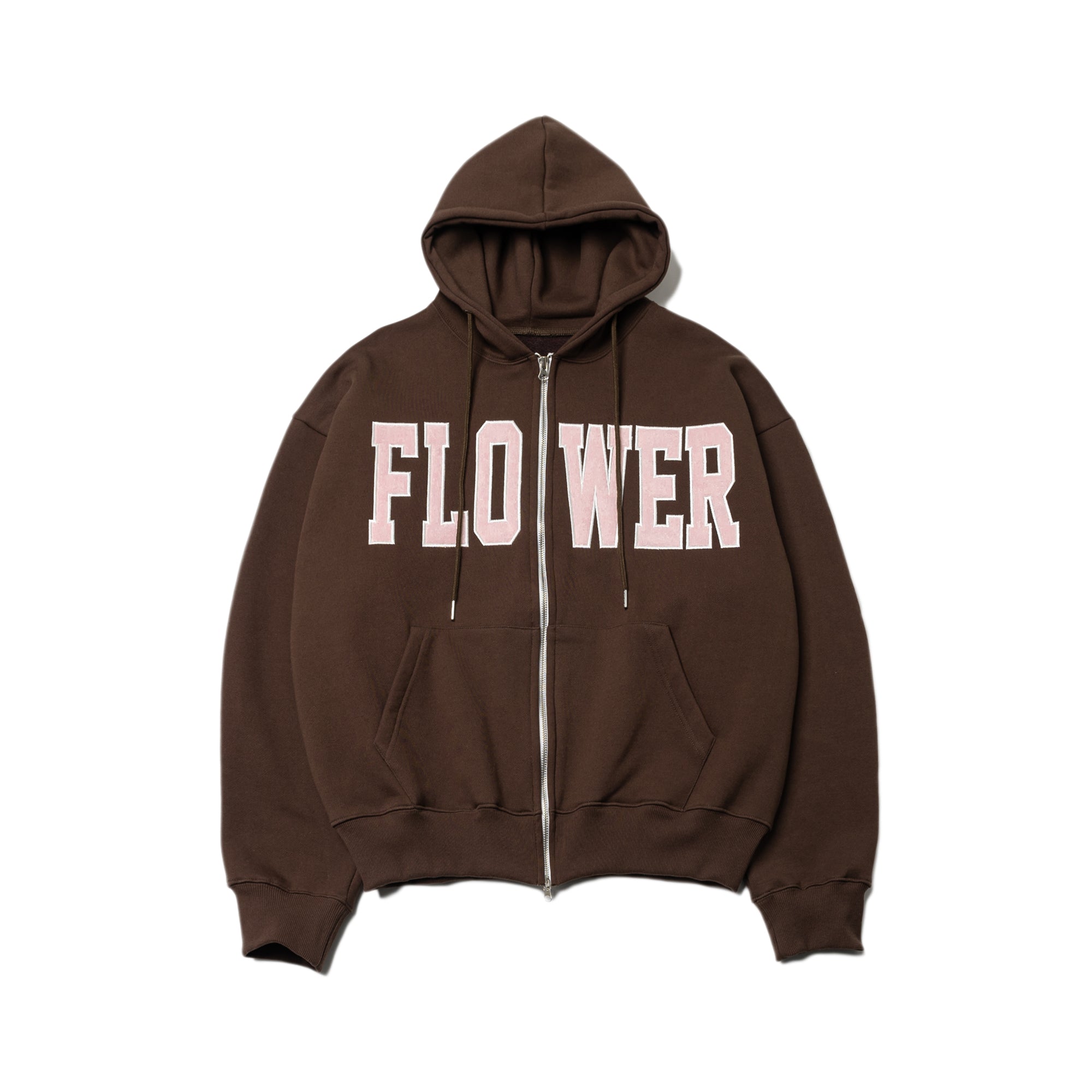 FLOWER ZIP UP HOOD(BROWN)