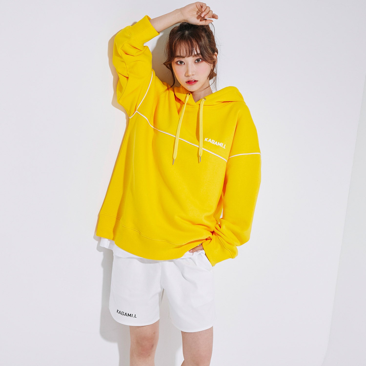 Oversize Front Line Hoodie Yellow