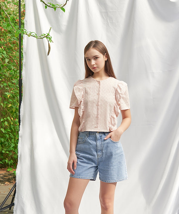 Angel lace punching blouse ( 2 colors )