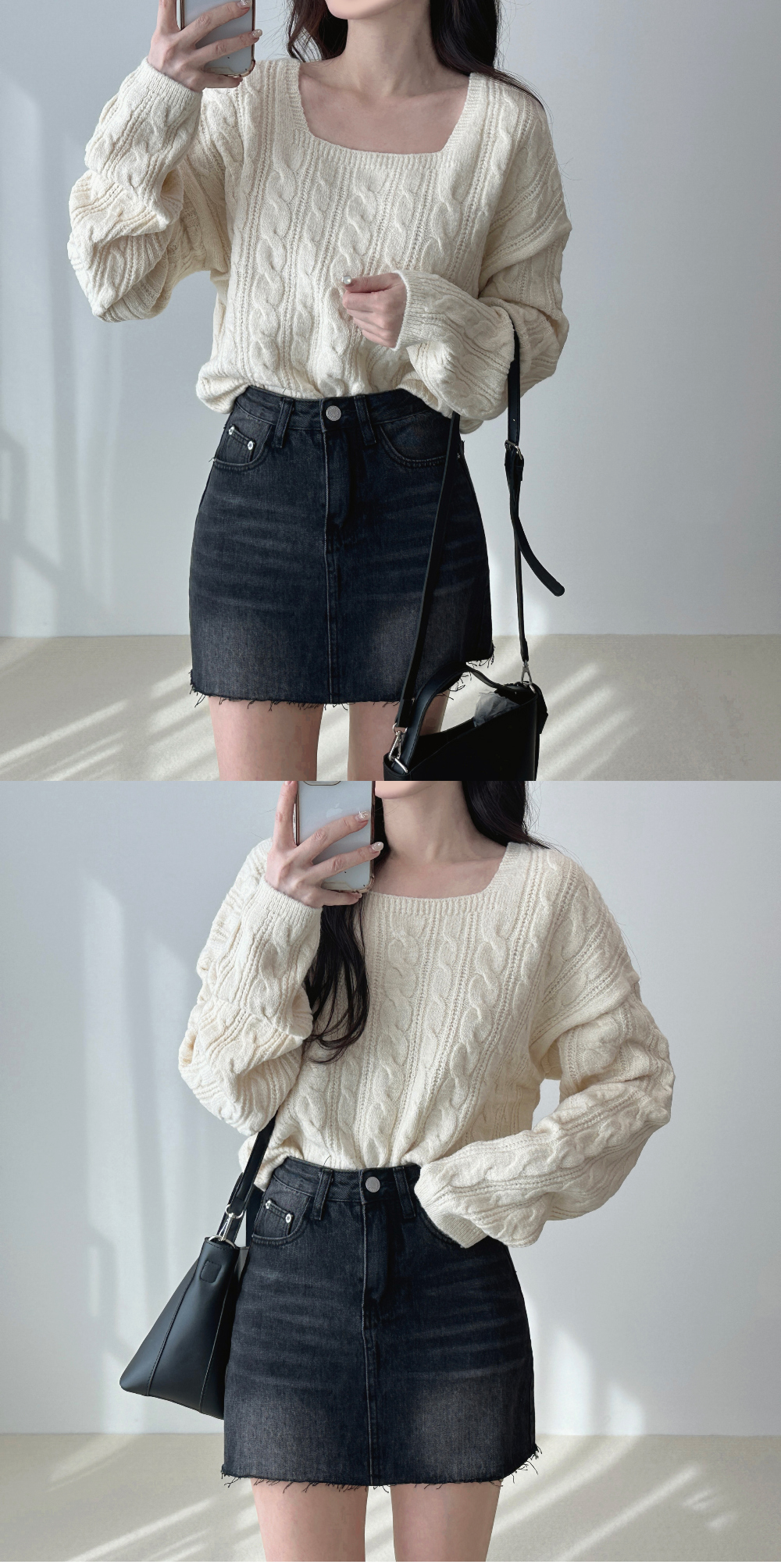 Square cropped knit