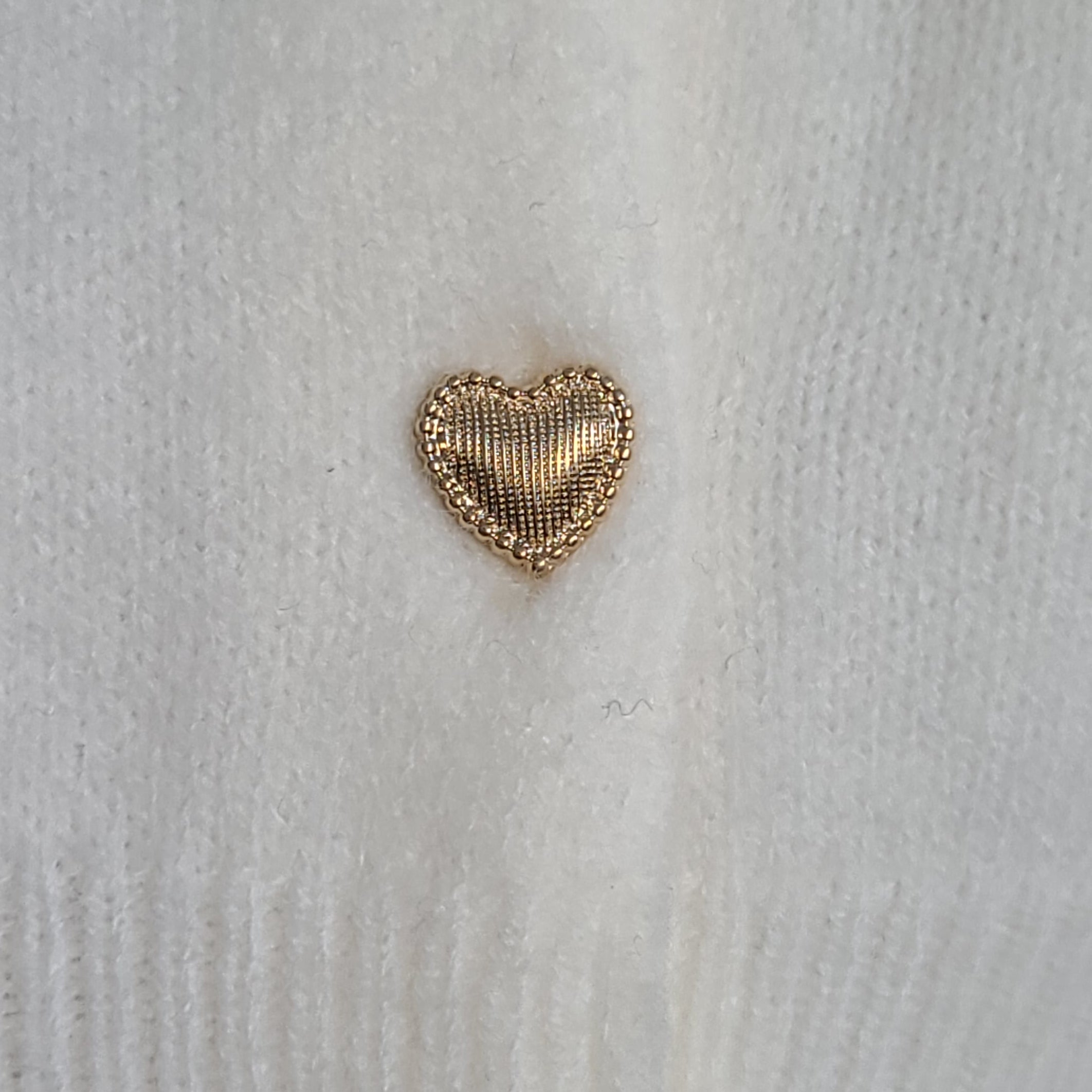 Gold Heart Button Cardigan