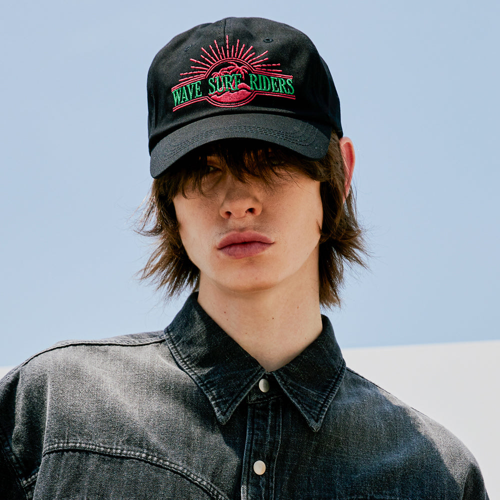 WAVE SURF RIDERS CAP BLACK