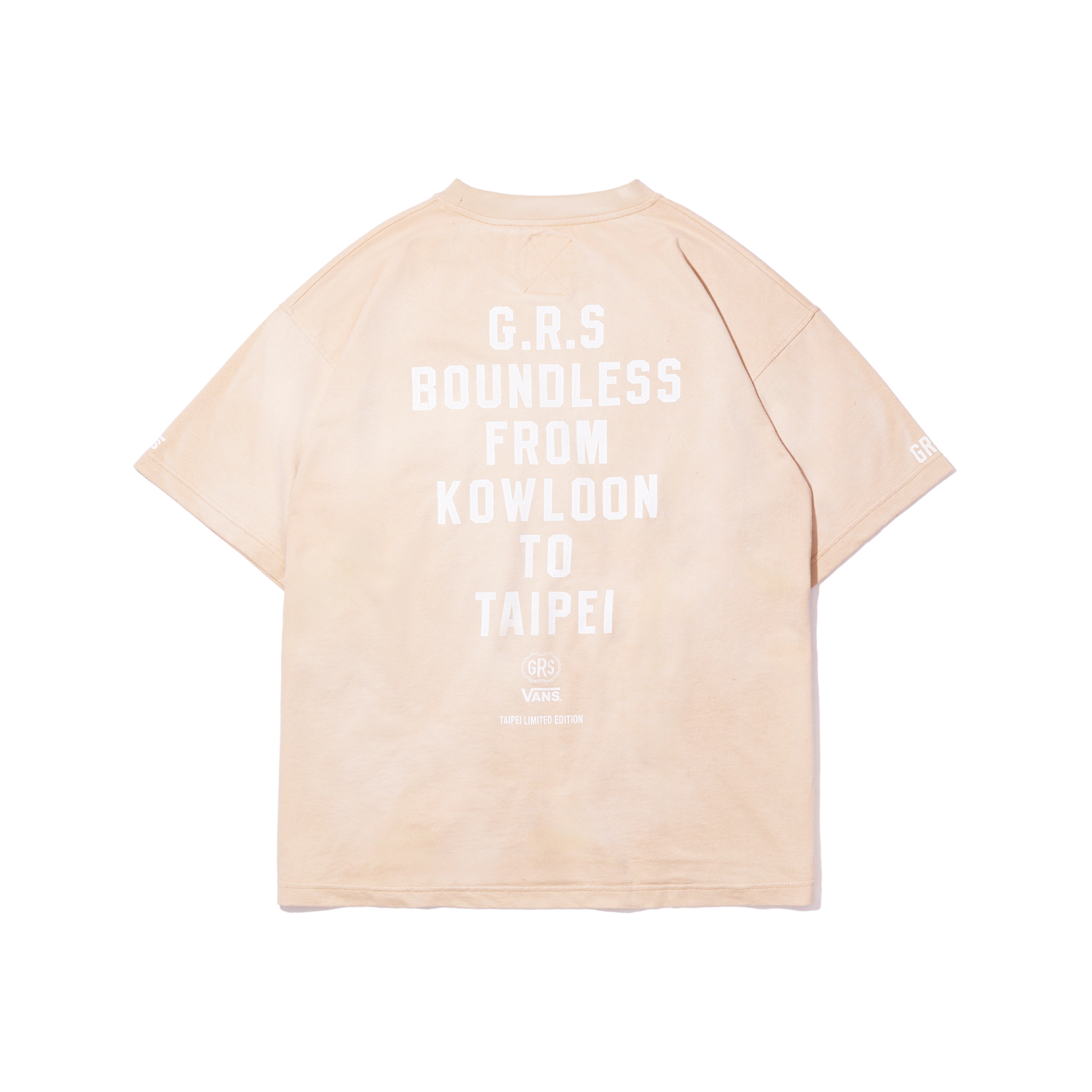 Sun Faded Hand Stencil Heavy Washed "Kowloon City" Tee