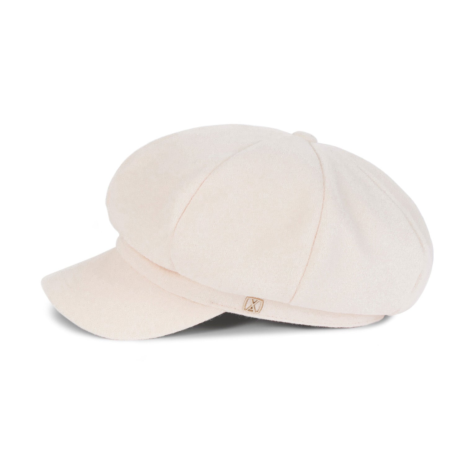 VA Square Stud Wool Newsboy Cap / Ivory