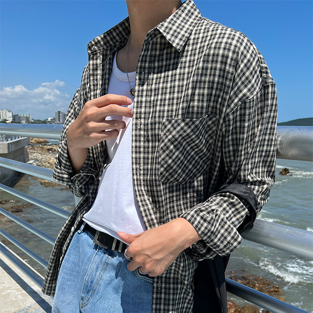 Maroon Check Shirt(2color)