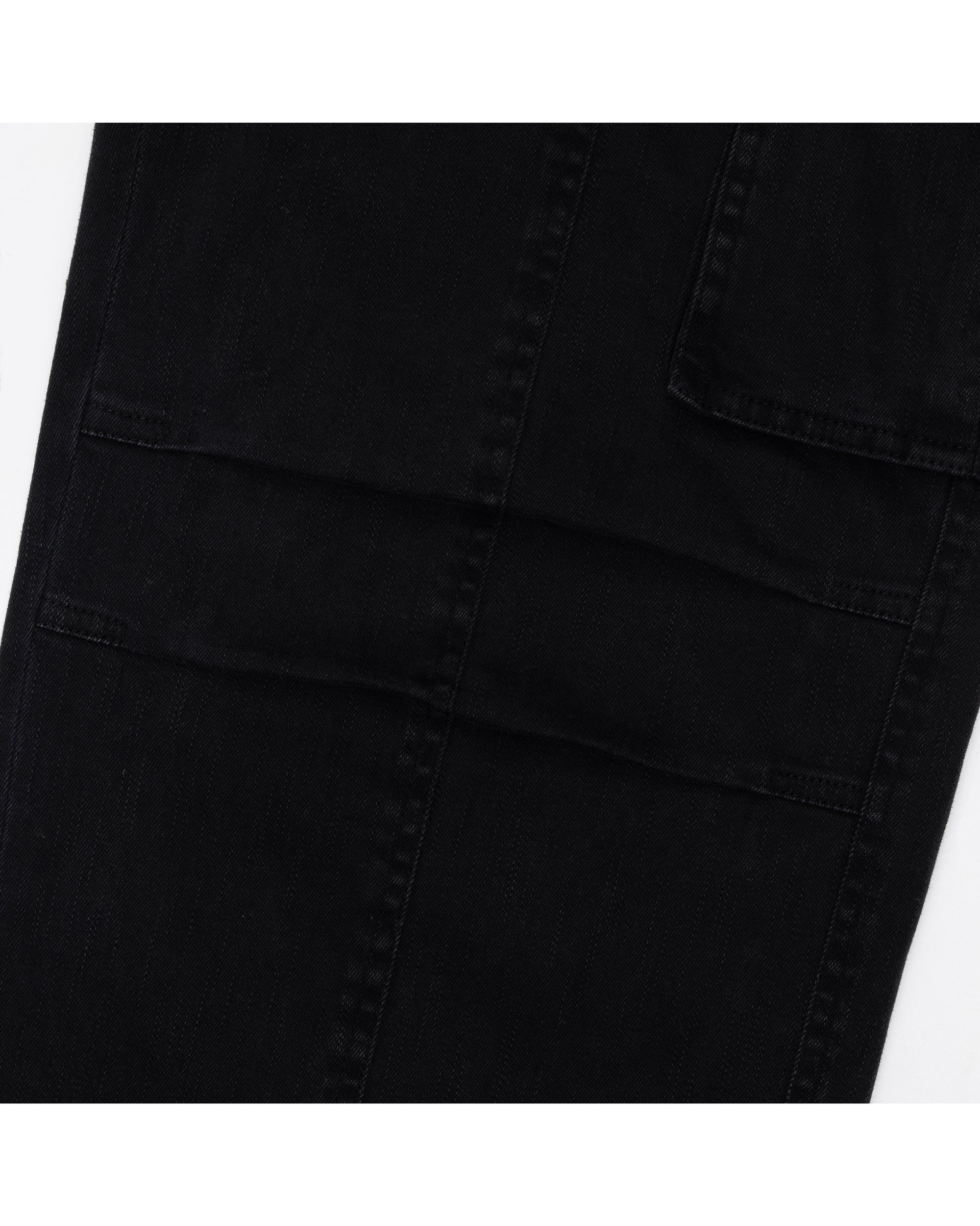 Washed Semi Wide Cargo Pants (Black)