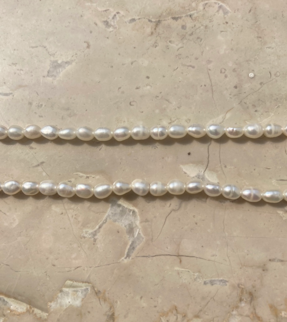 [92.5silver] rice pearl necklace