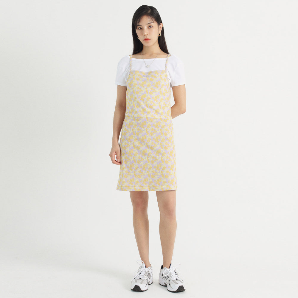 FLOWER PATTERN SLEEVELESS DRESS