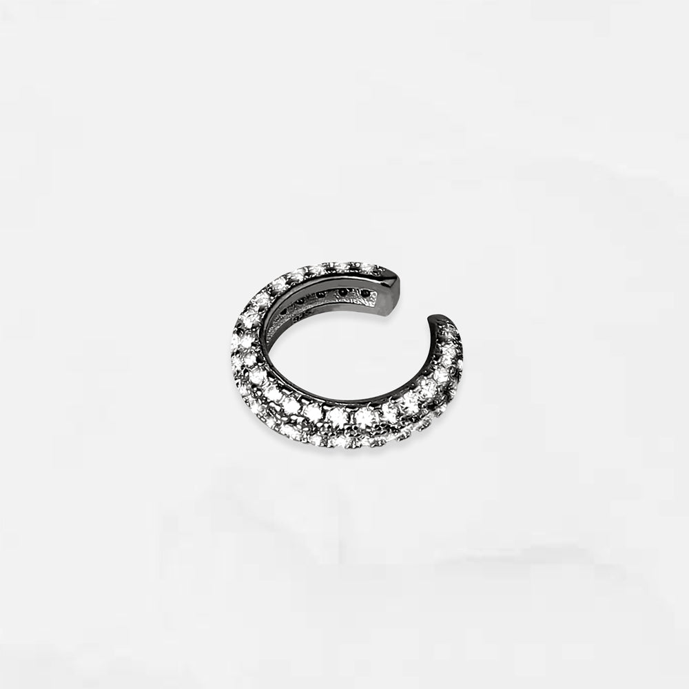 [KANG DANIEL] [S925] Mini Donut Ear Cuffs (black silver)