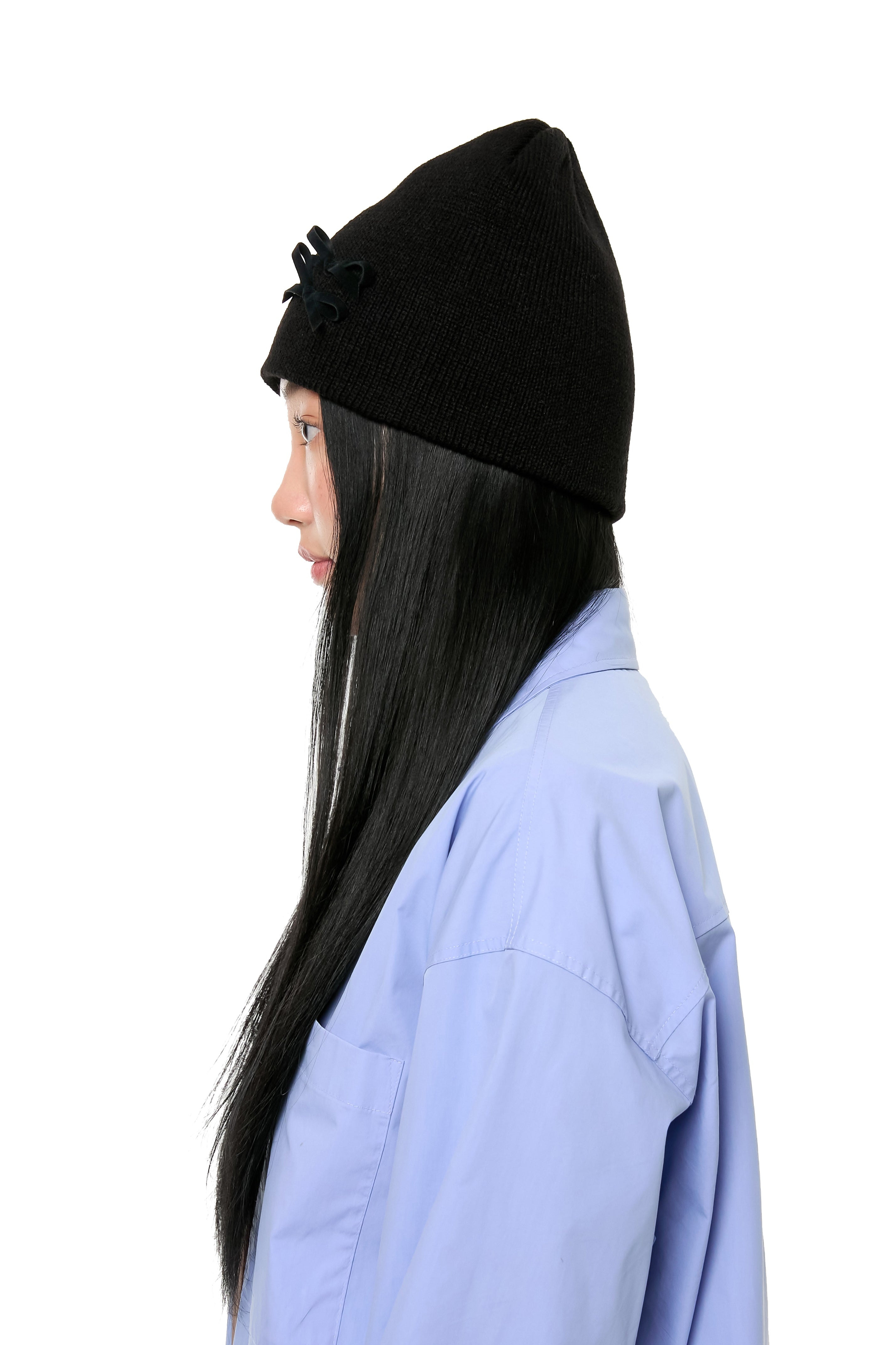 MINI RIBBON BEANIE / BLACK