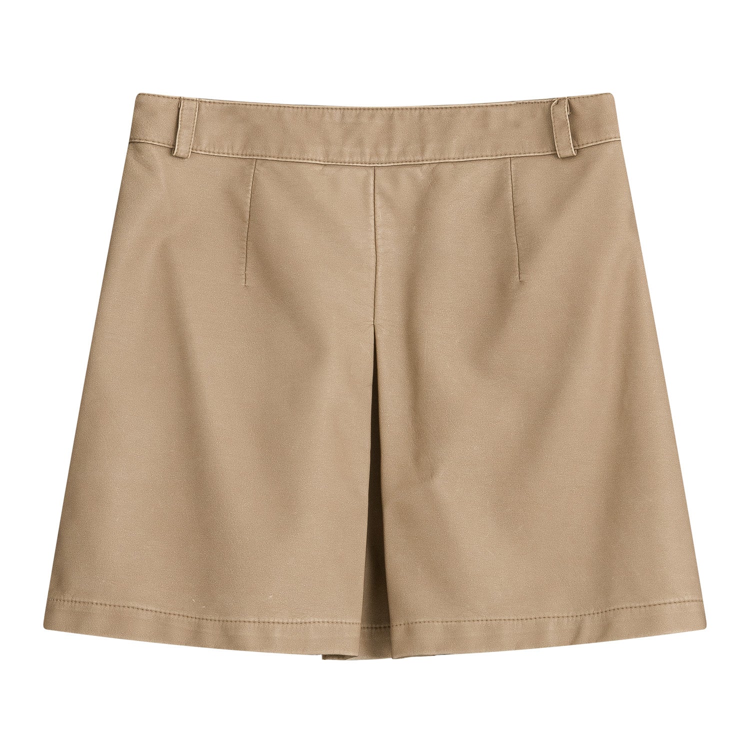 Washed Slit Leathery Skirt (Beige)