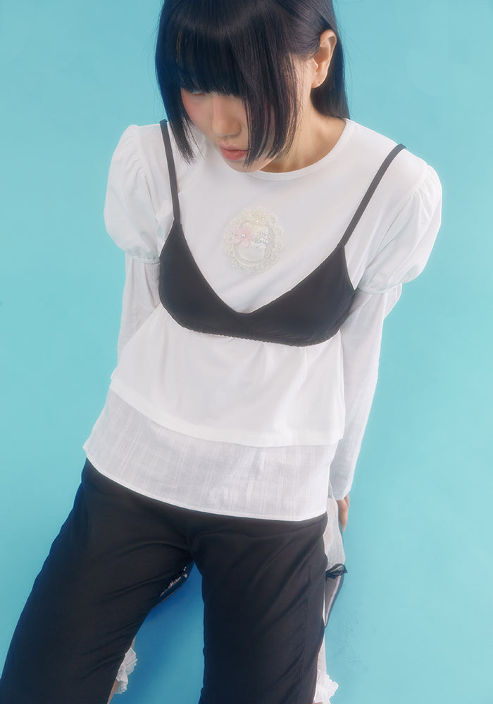  layered puff top_ivory