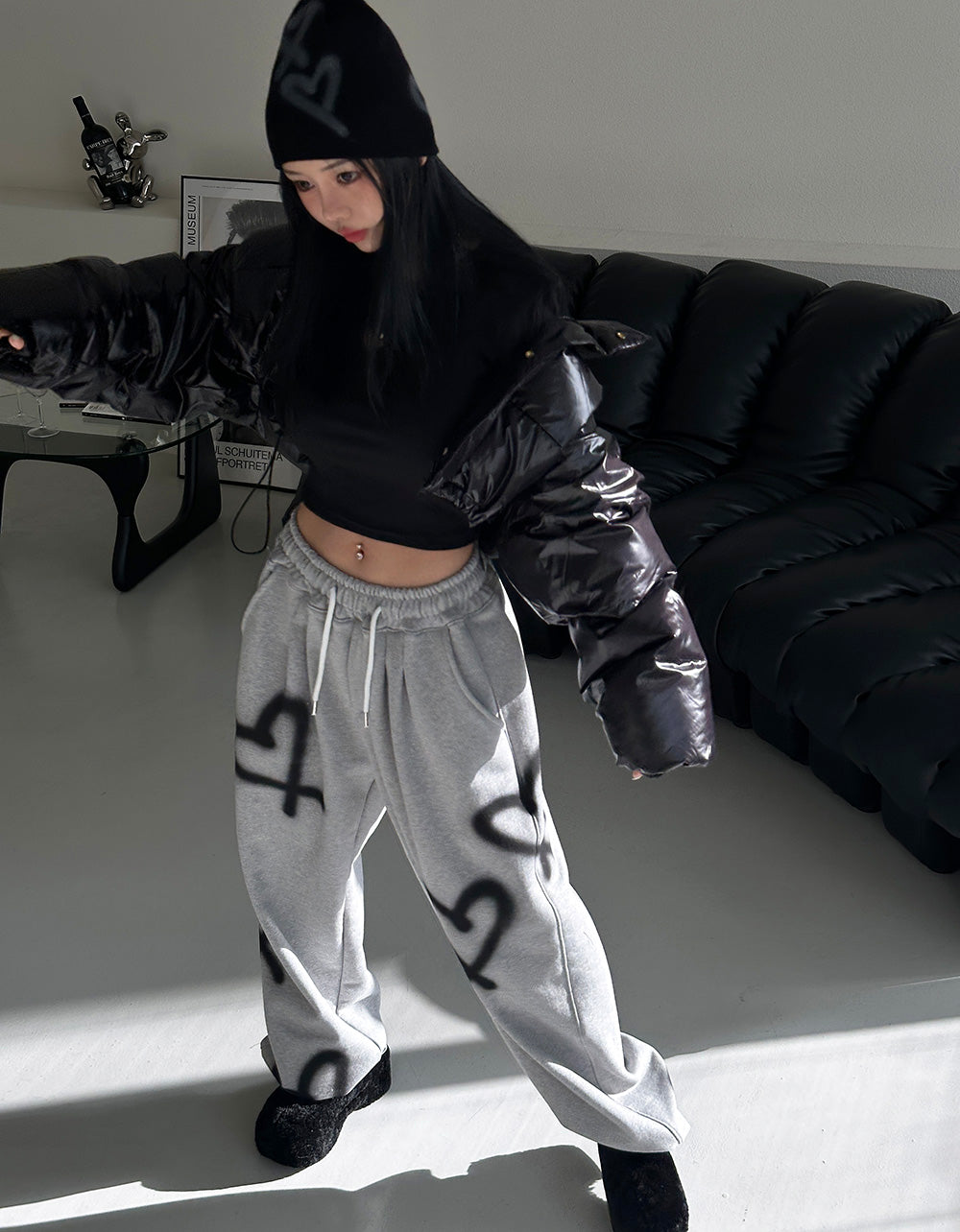 [UNISEX] Heart String Wide Jogger Pants