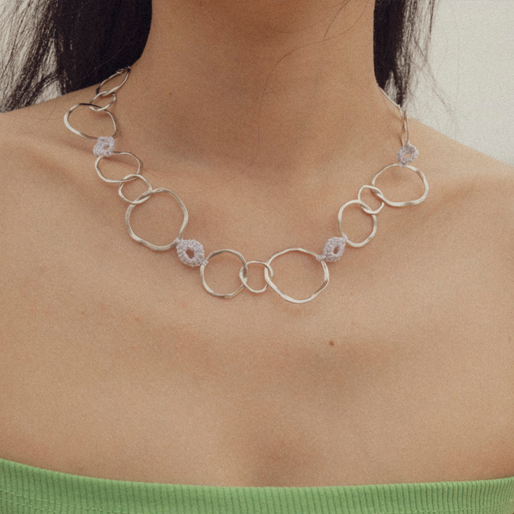 Natural shape circle chain necklace