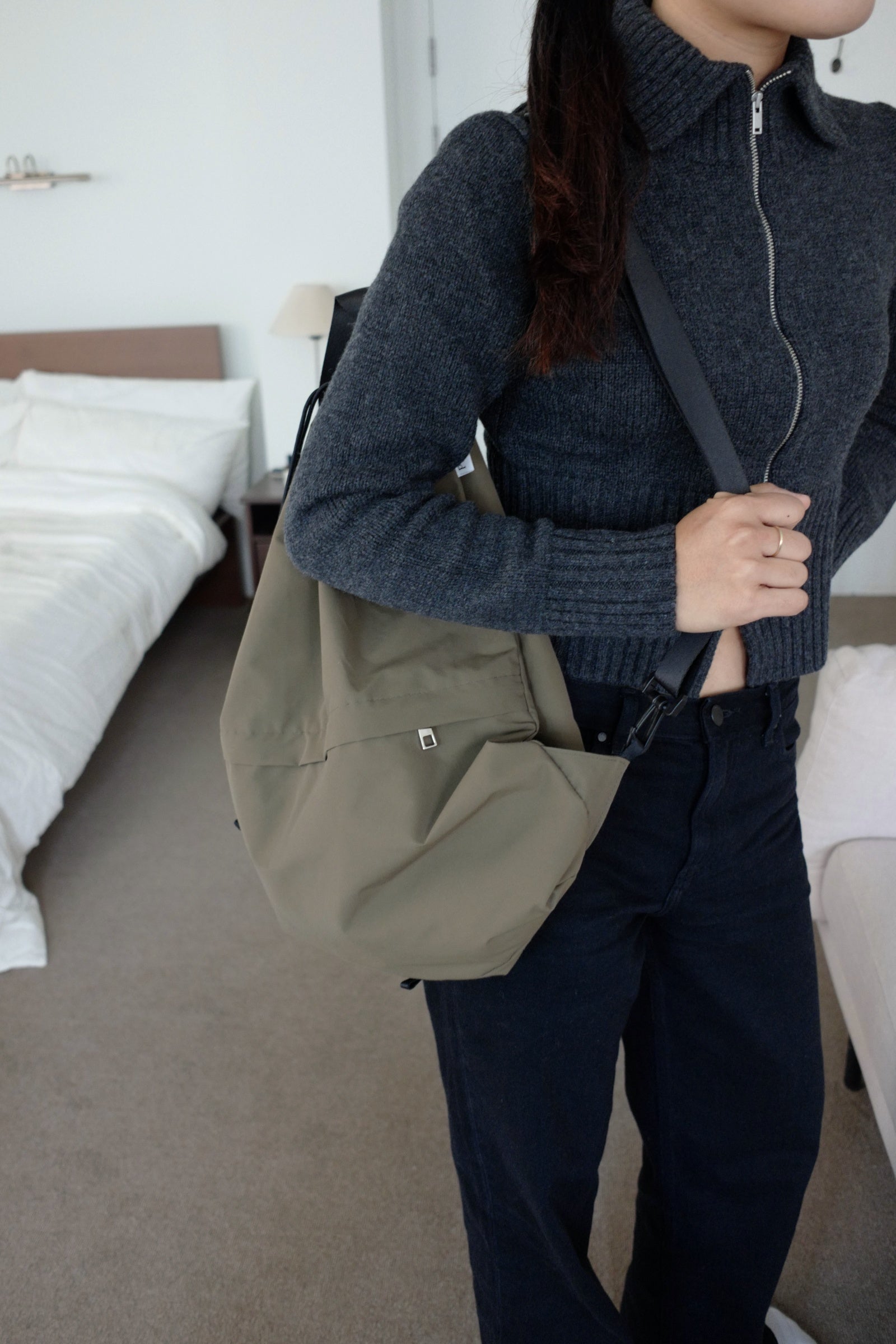 String backpack (Khaki_Brown)