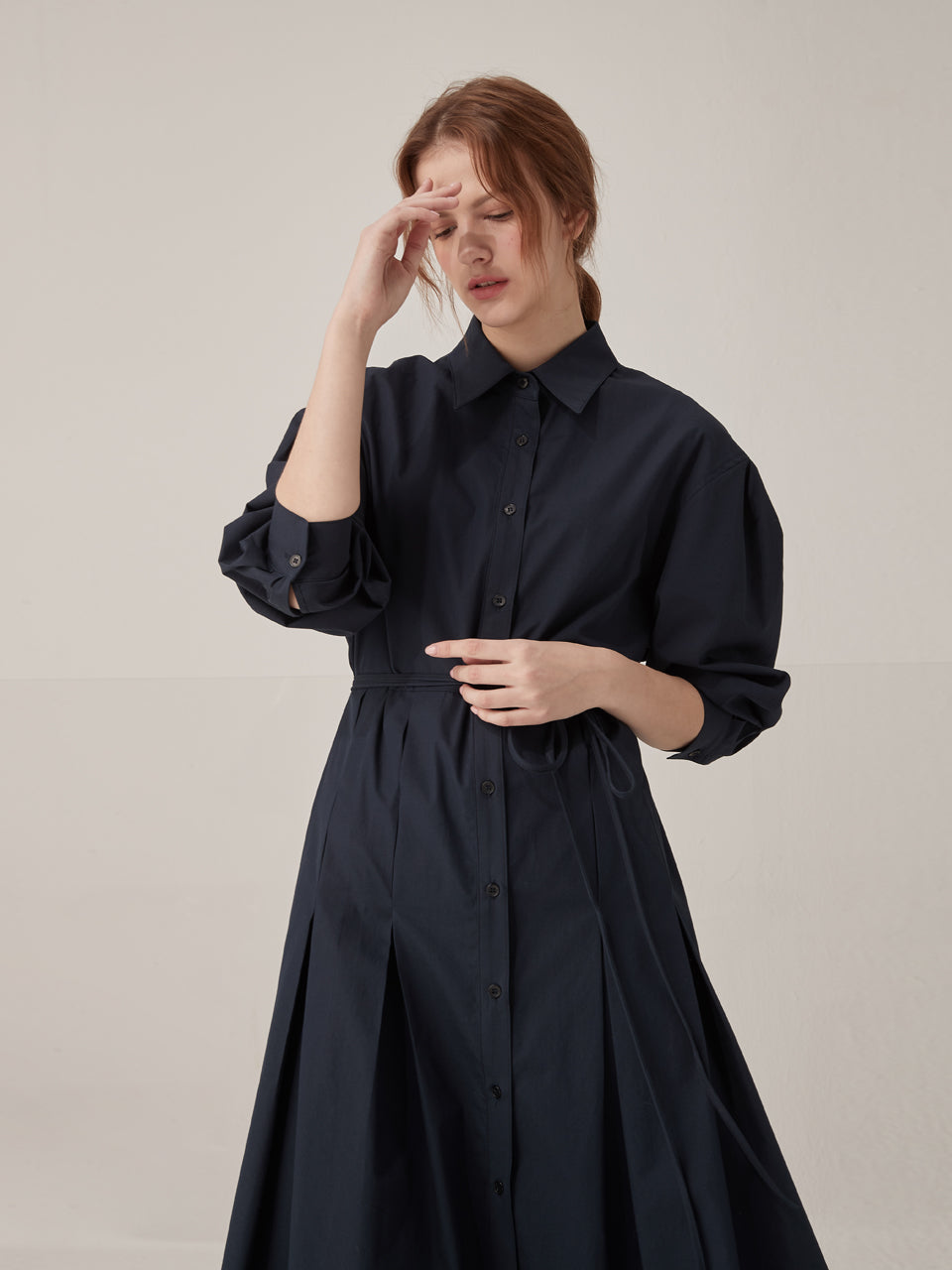 Volume sleeve cotton shirts dress