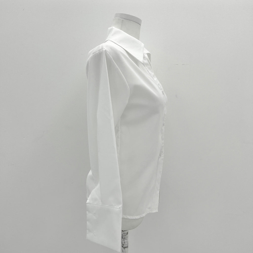 V neck line shirts (White)