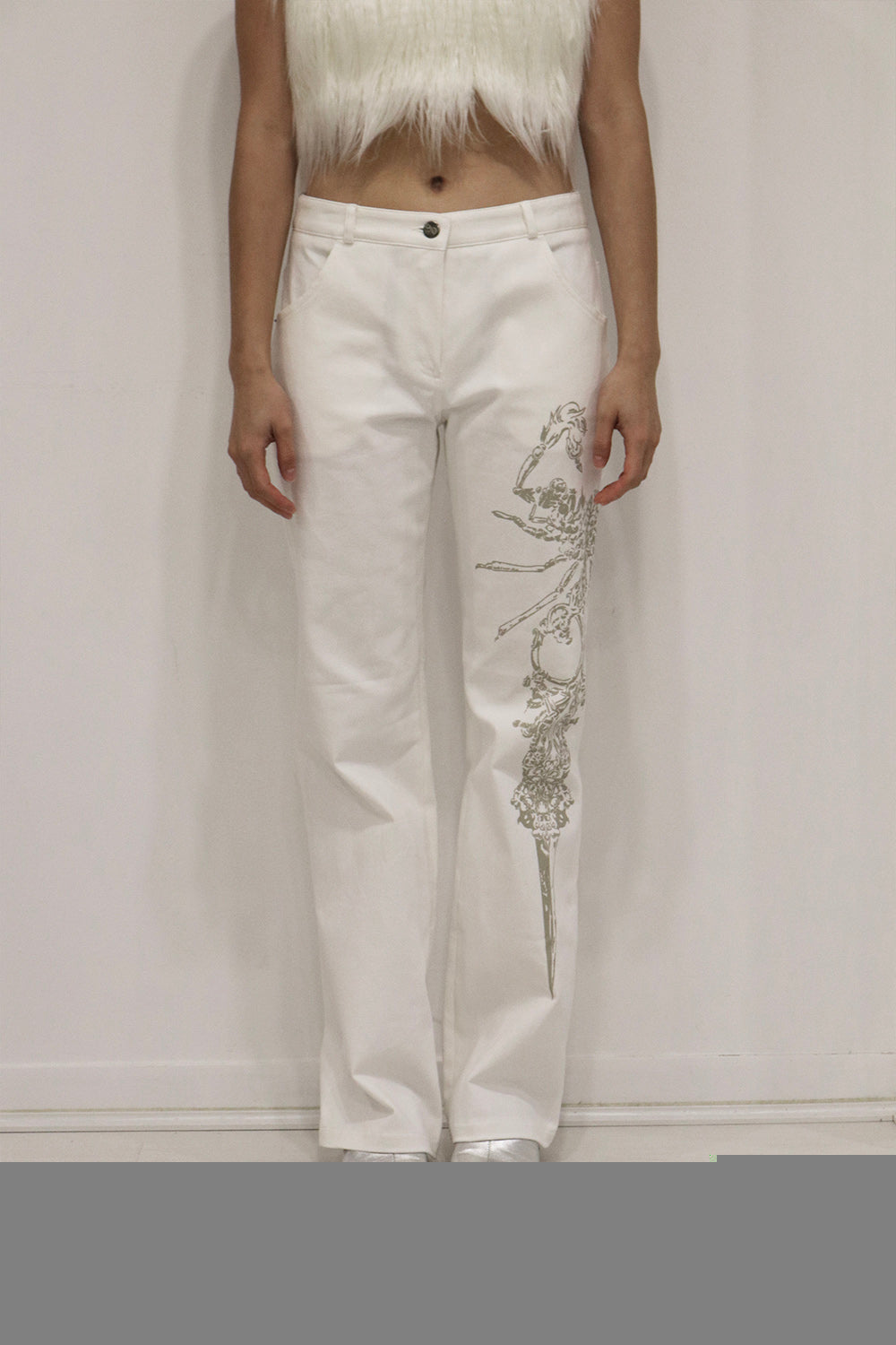 SCORPION LOW WAIST PANTS [WHITE]